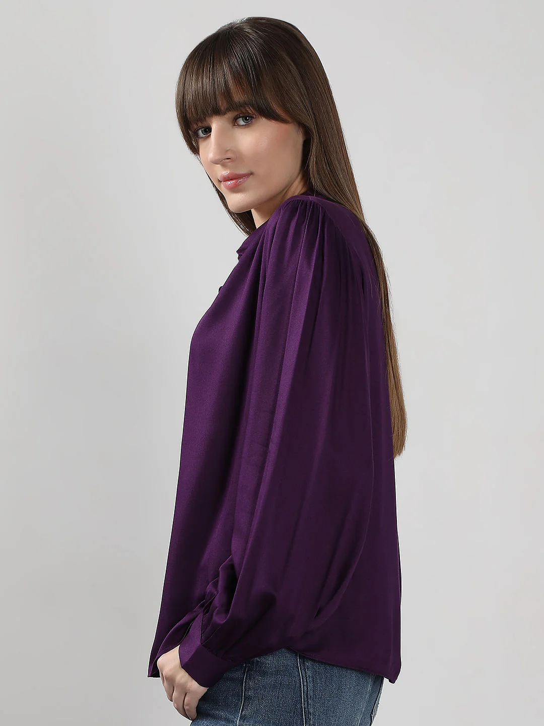 Dark Purple Full Sleeves Shirt - Image 3