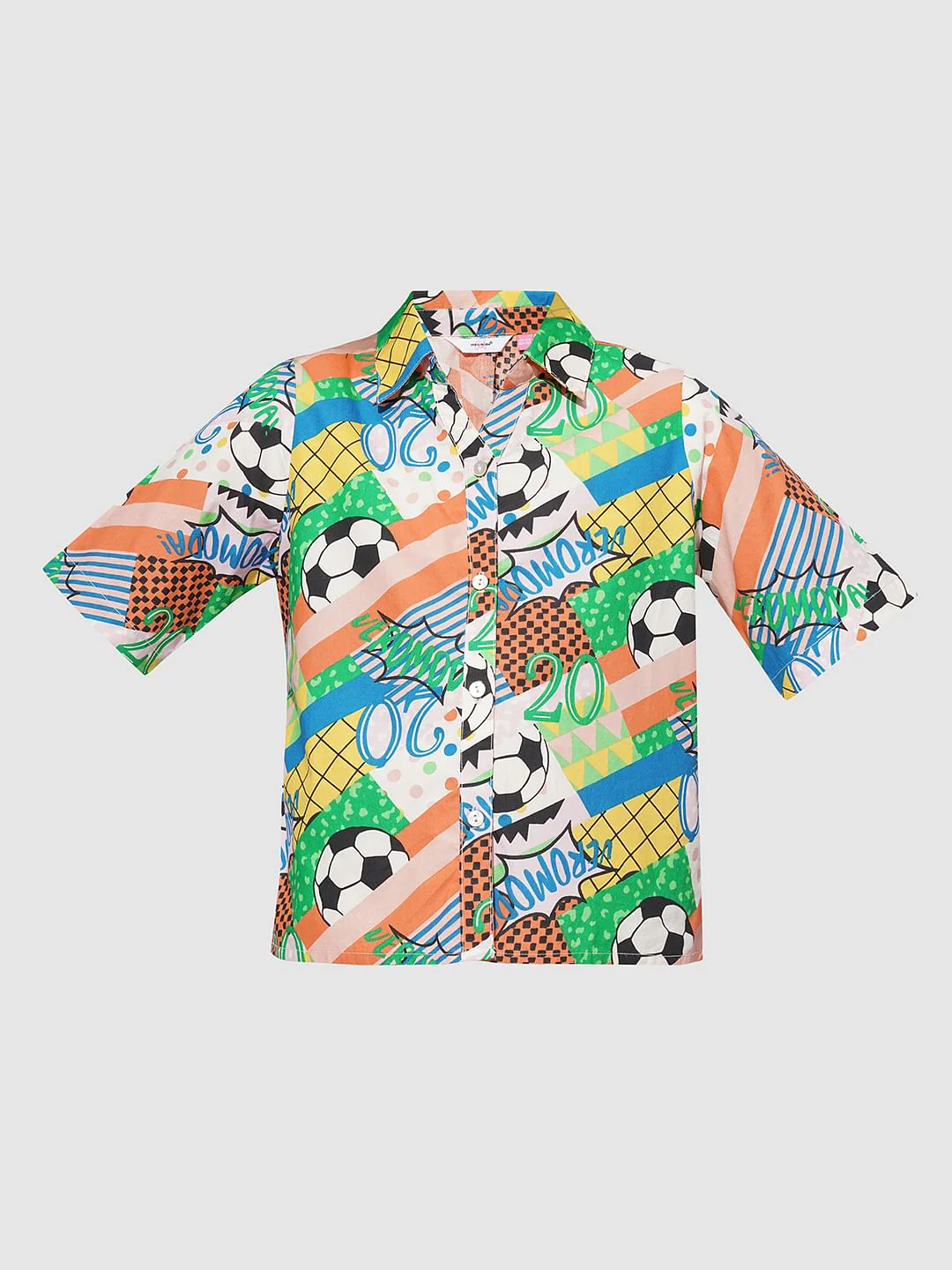 Girls Multi-Colour Printed Cotton Shirt - Image 6