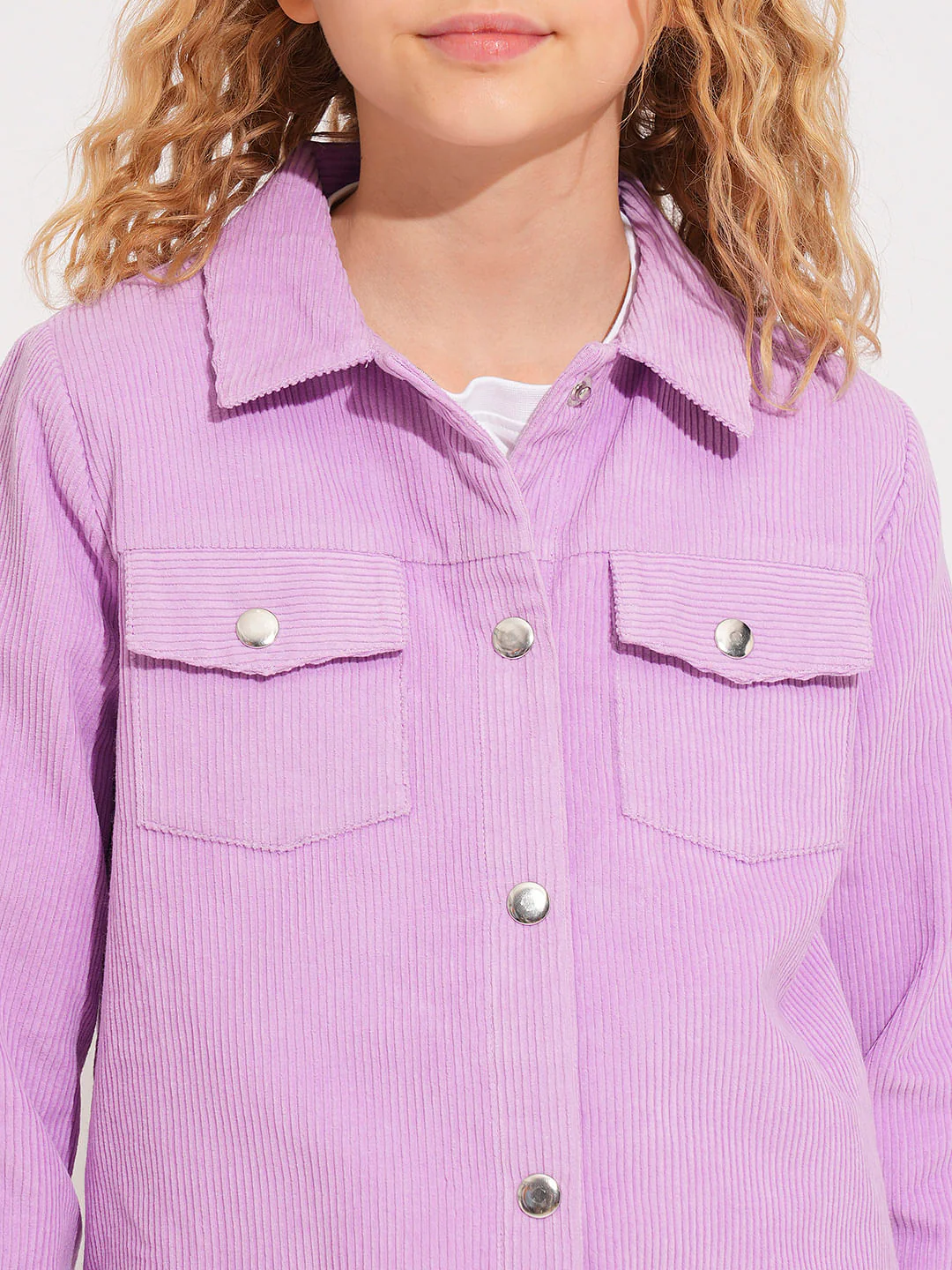 Girls Purple Corduroy Jacket - Image 4