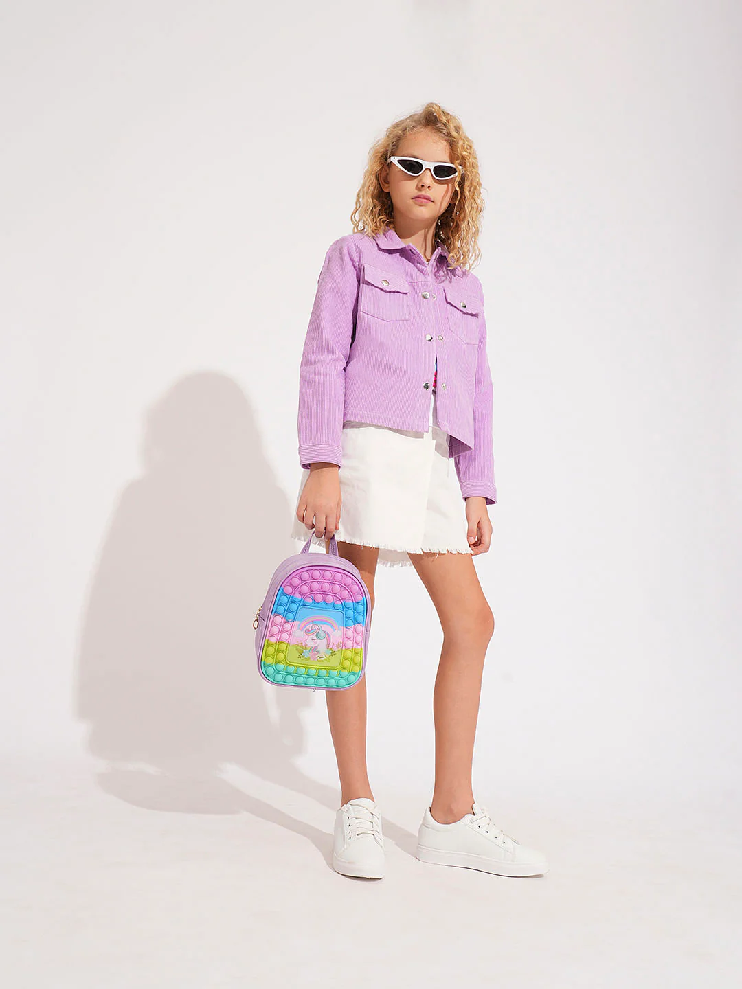 Girls Purple Corduroy Jacket - Image 5