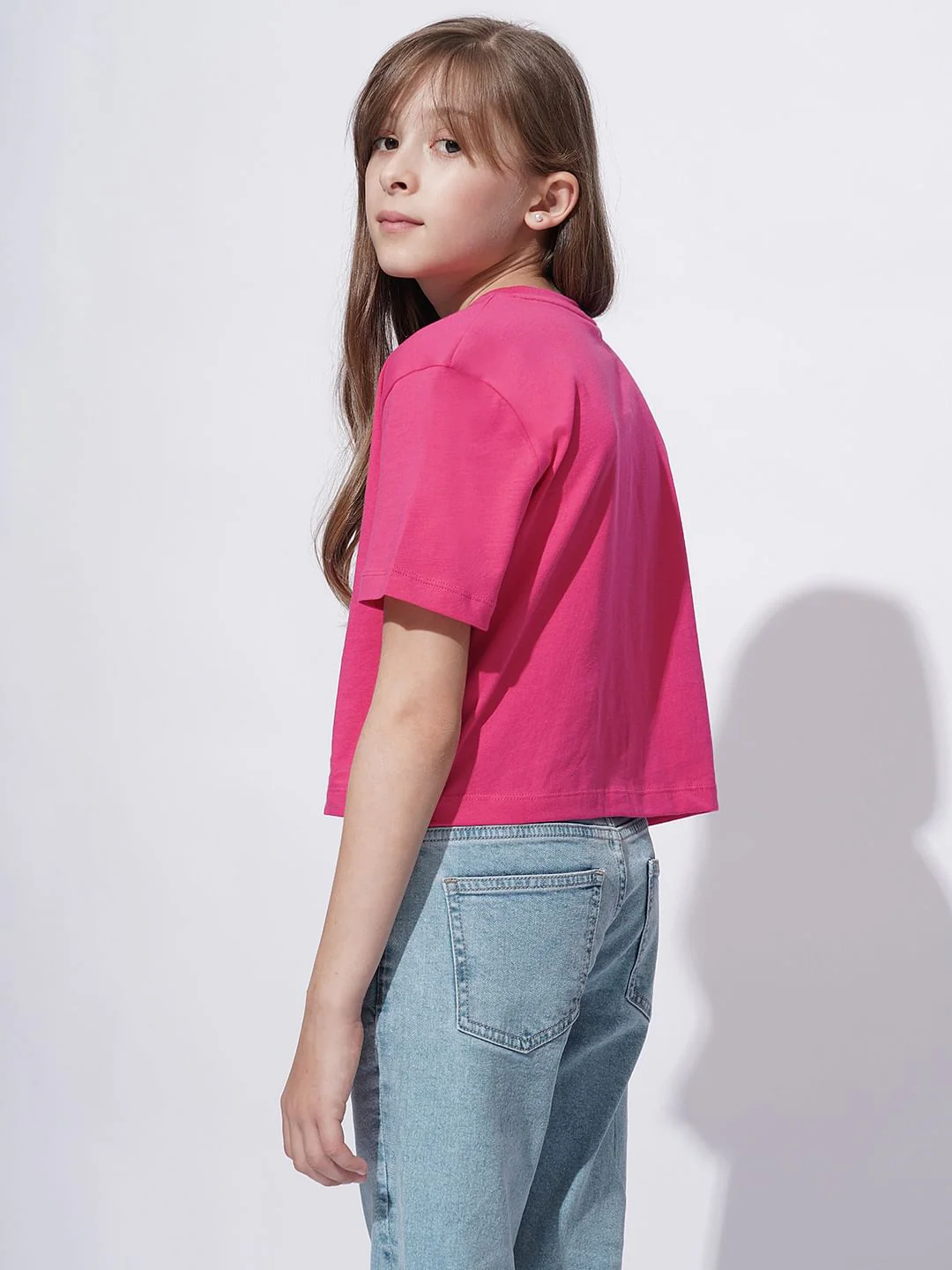Girls Pink Tropical Print T-Shirt - Image 3