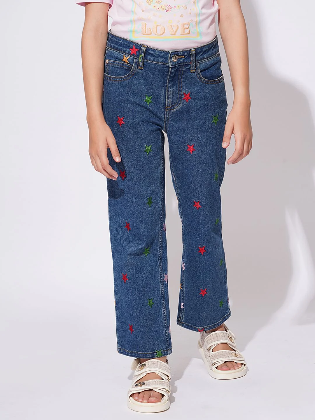 Girls Blue Straight Fit Jeans - Image 2