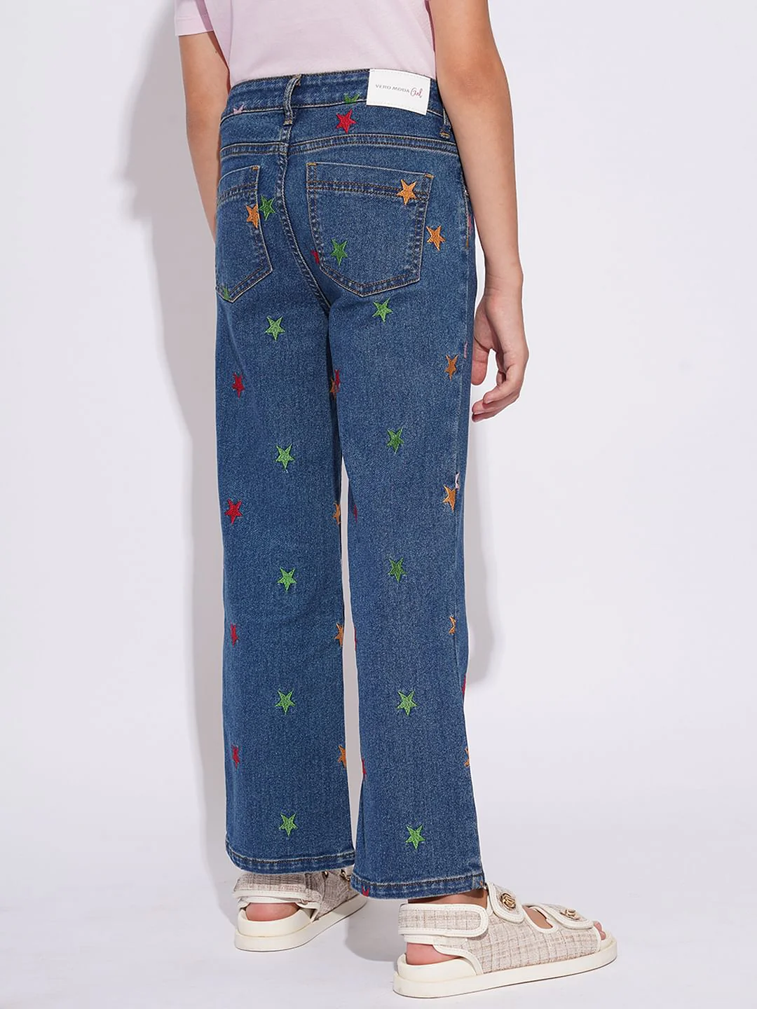 Girls Blue Straight Fit Jeans - Image 3