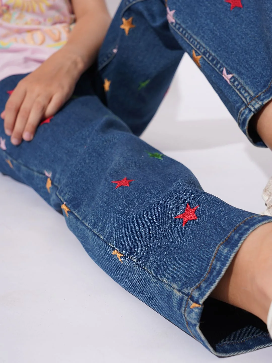 Girls Blue Straight Fit Jeans - Image 4