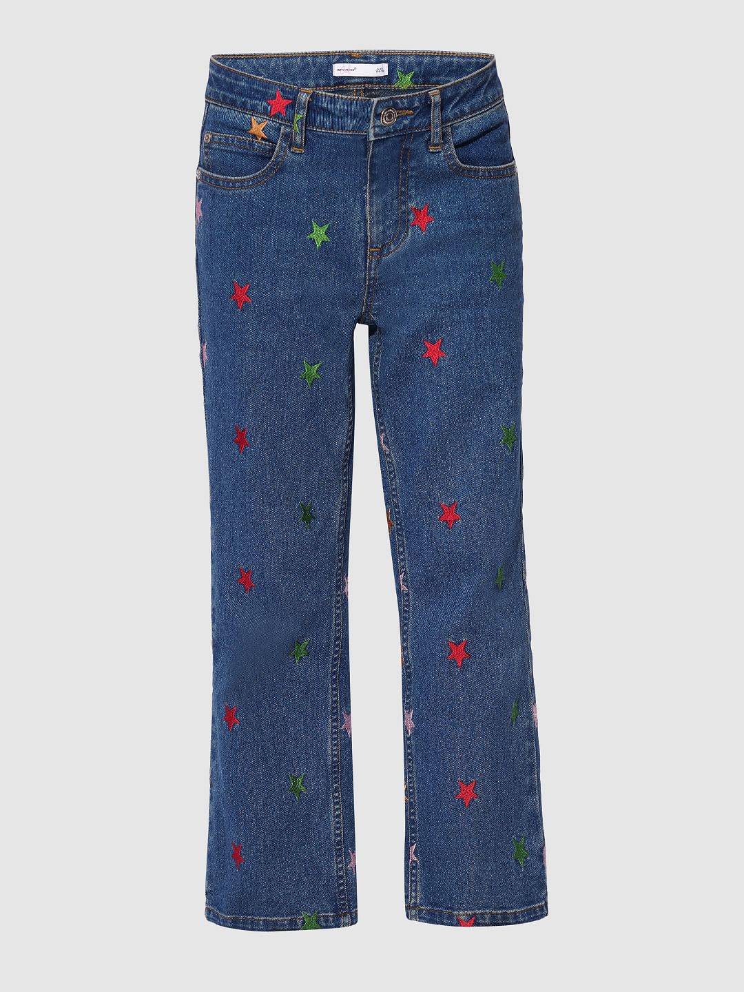 Girls Blue Straight Fit Jeans - Image 5