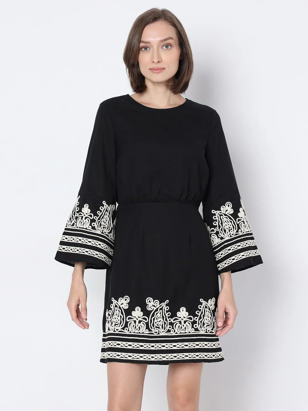 Black Bell Sleeves Dress - Image 2