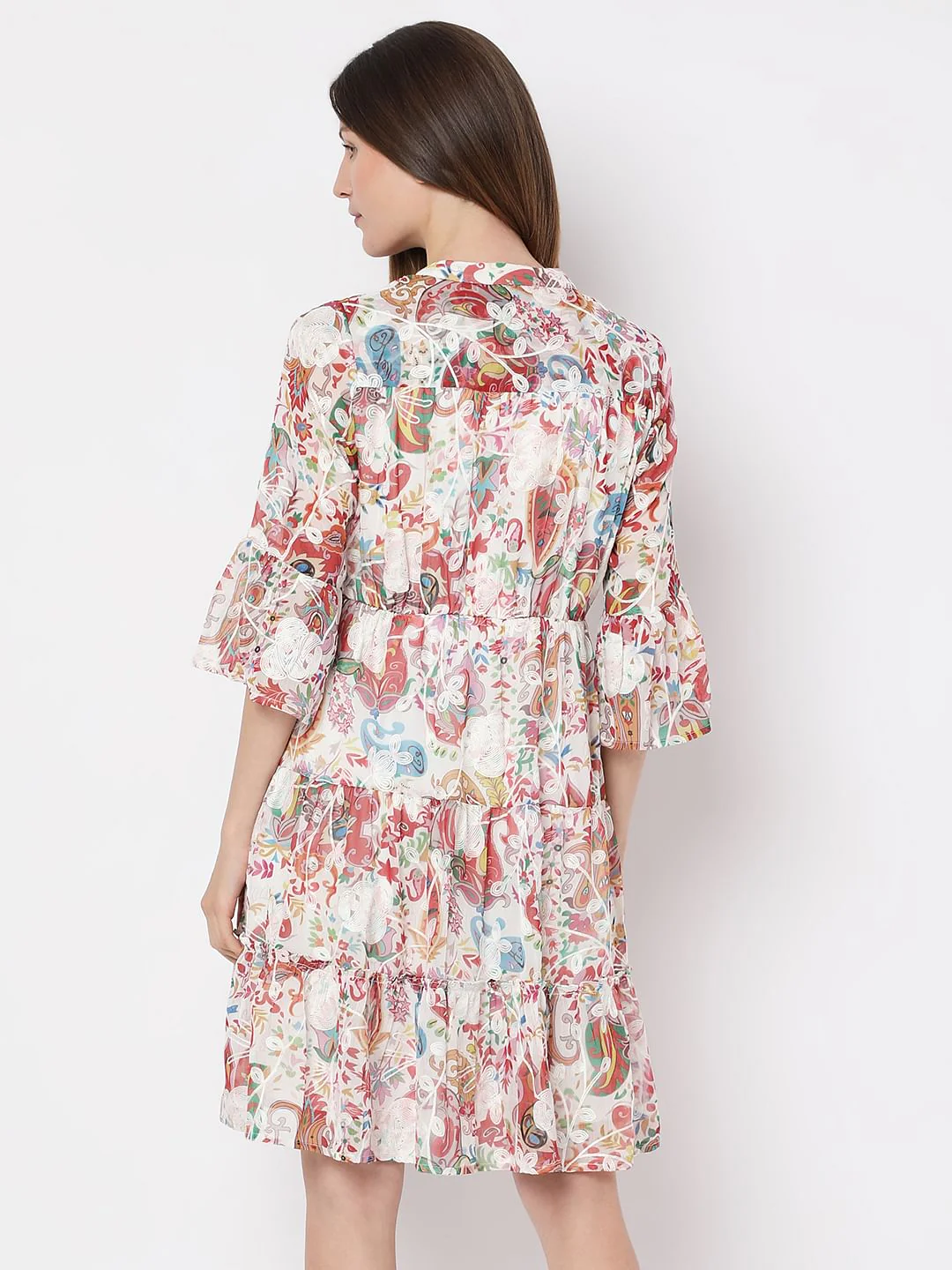 White Printed Tunic Dress - Image 4