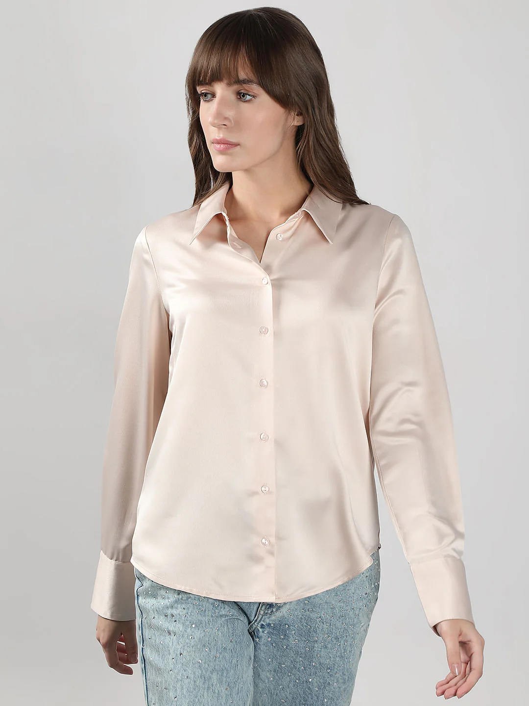 Light Beige Full Sleeves Shirt - Image 2
