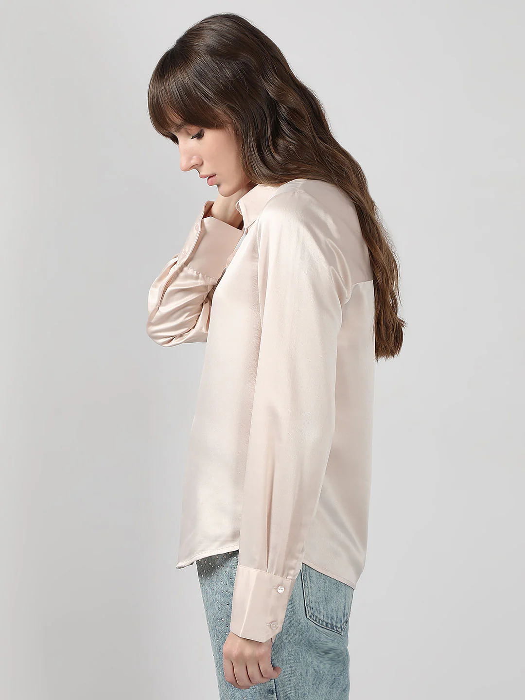 Light Beige Full Sleeves Shirt - Image 3