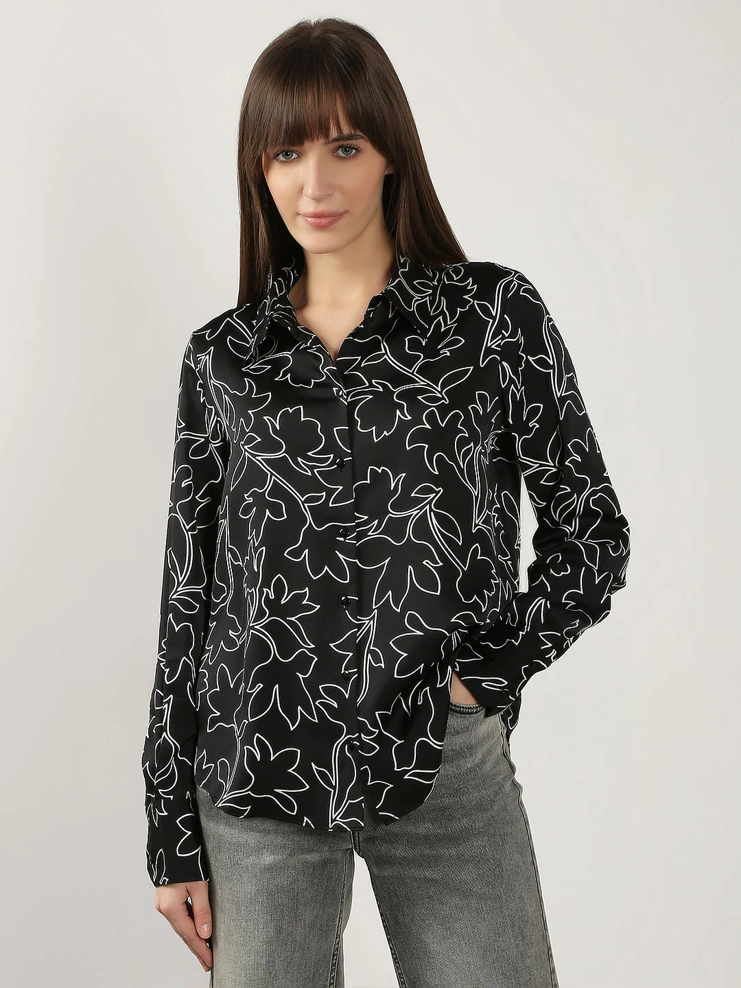 Black Printed Shirt - Image 2