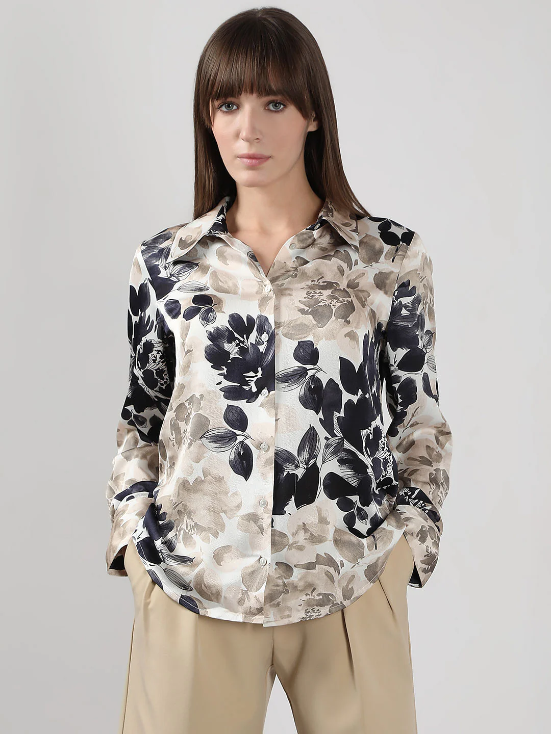 Beige Floral Shirt - Image 2