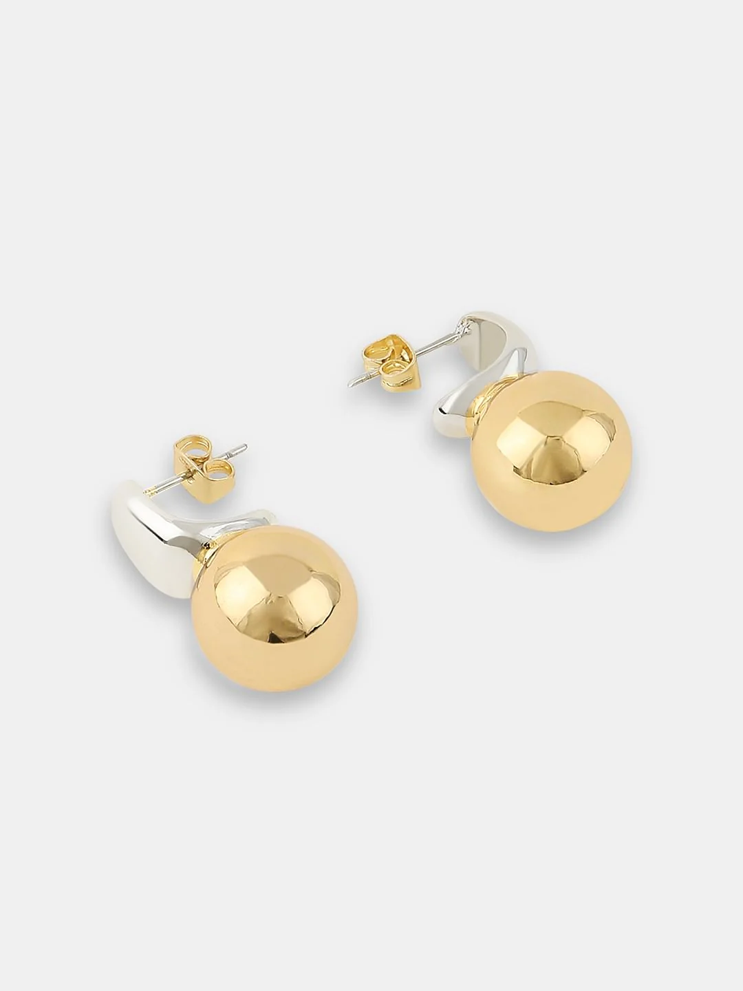 Gold Metal Drop Earrings - Image 3