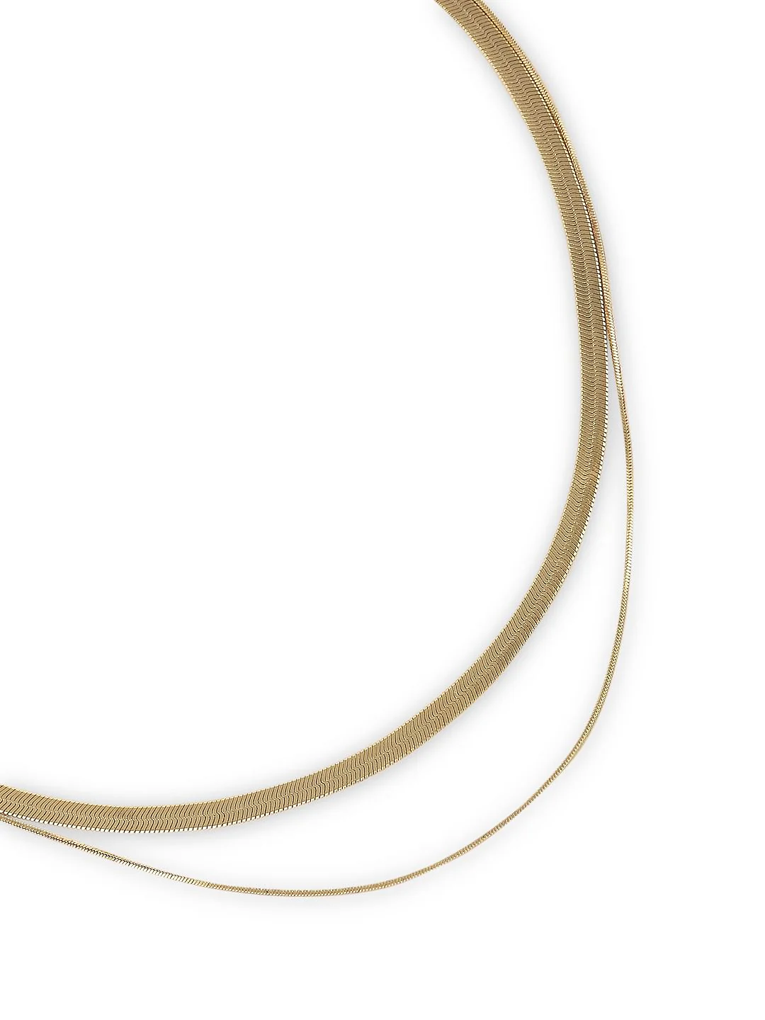 Gold Flat Chain Necklace - Image 3