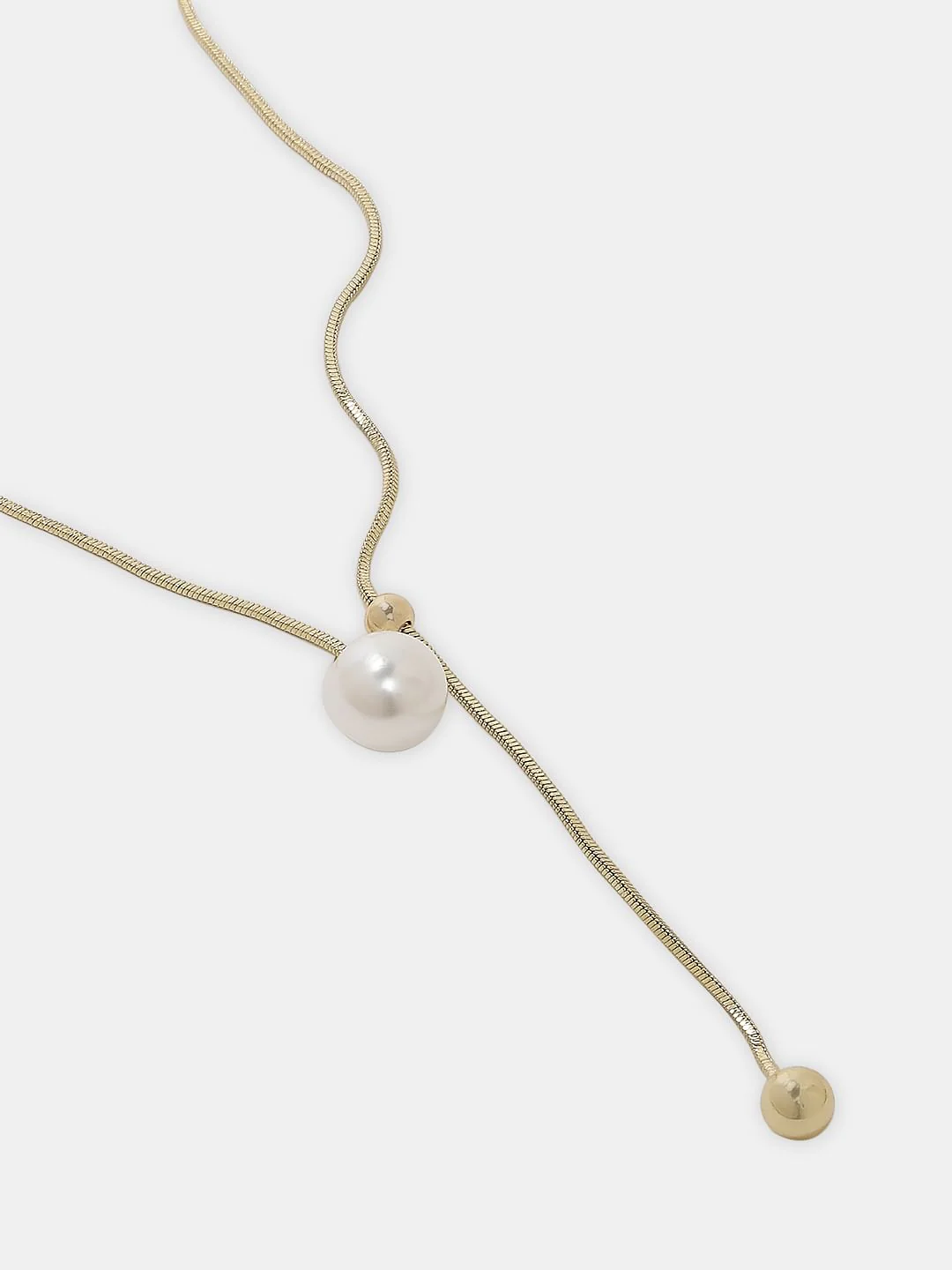 Verom Moda Gold Adjustable Pearl Necklace - Image 3