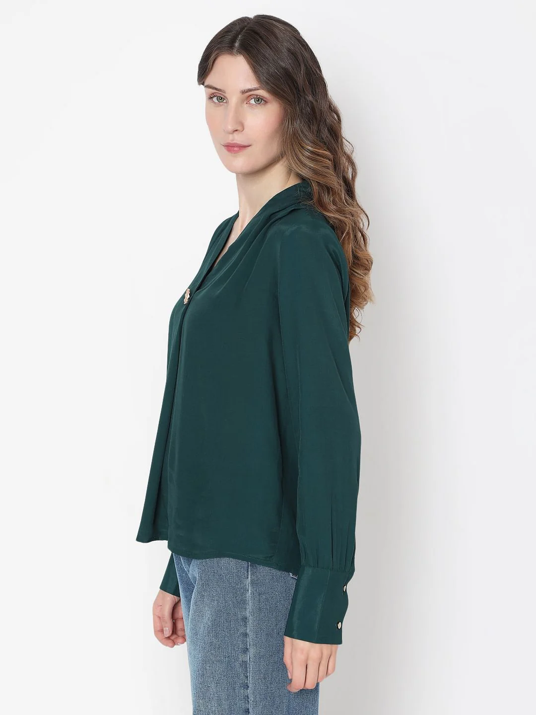 Dark Green Full Sleeves Top - Image 3