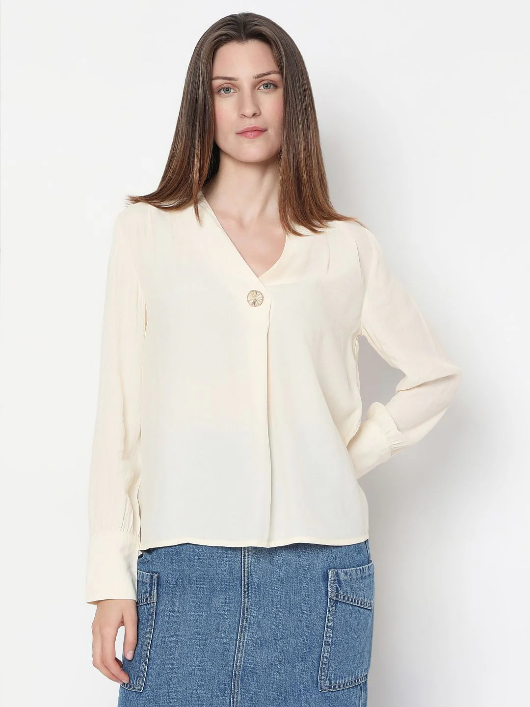 Beige Full Sleeves Top - Image 2