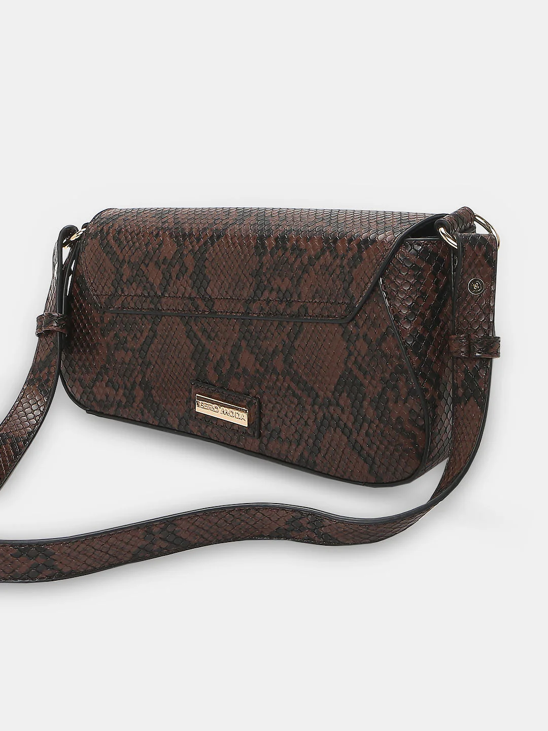 Brown Animal Print Asymmetric Sling Bag - Image 5