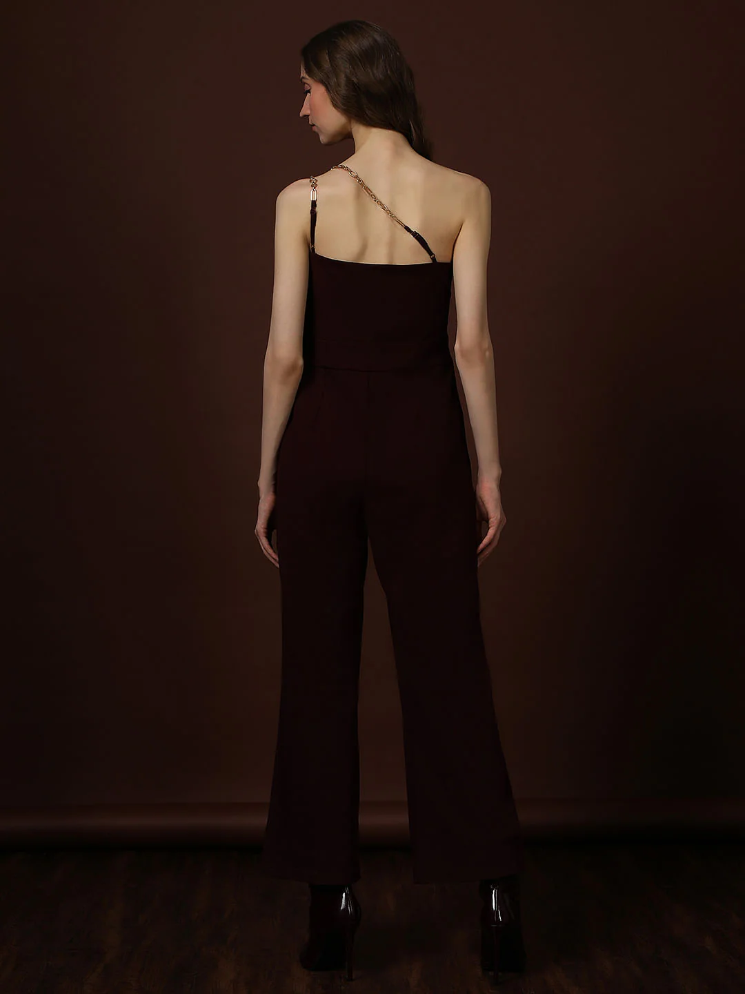Maroon One Shoulder Jumpsuit - Image 4