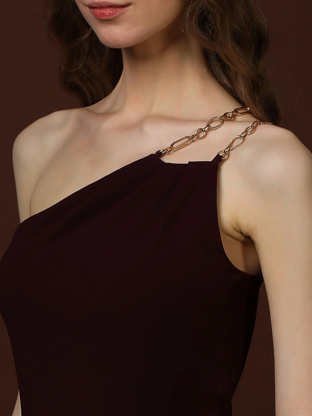 Maroon One Shoulder Jumpsuit - Image 6