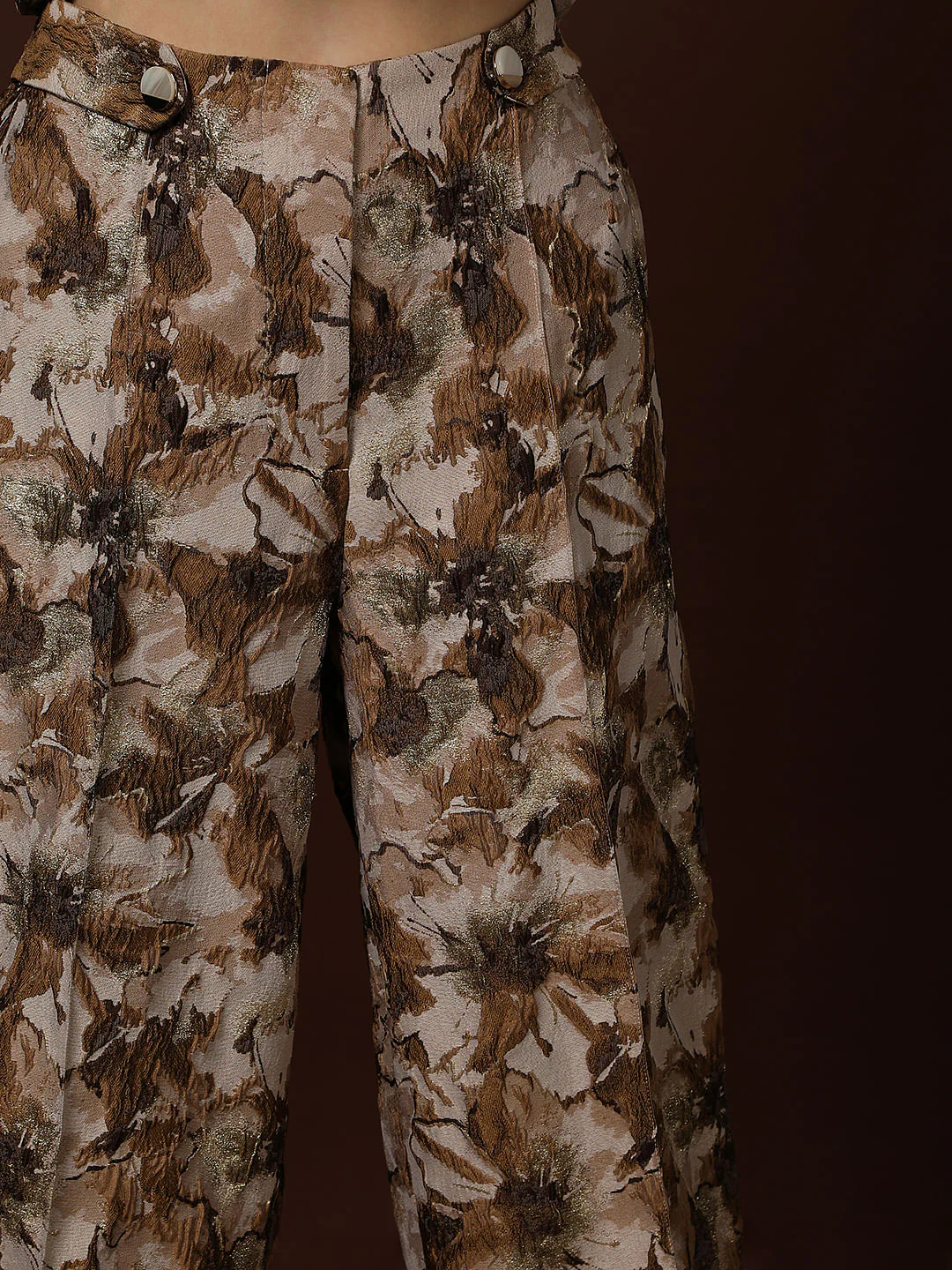Gold Floral Jaquard Pant - Image 6