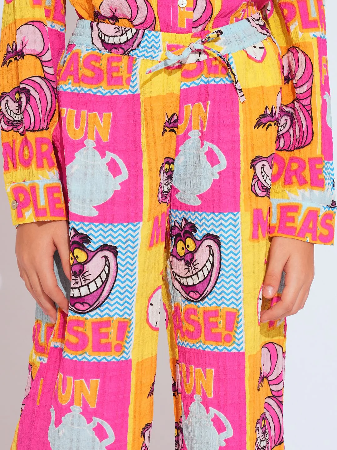 Girl Cheshire Cat Pink Printed Co-Ord Set Pants - Image 4