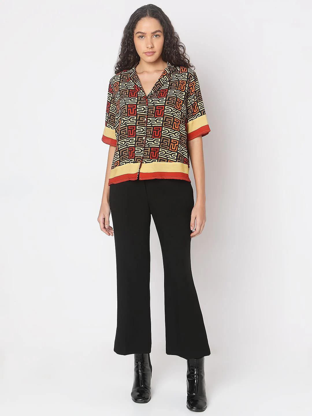 Brown Abstract Print Shirt - Image 5