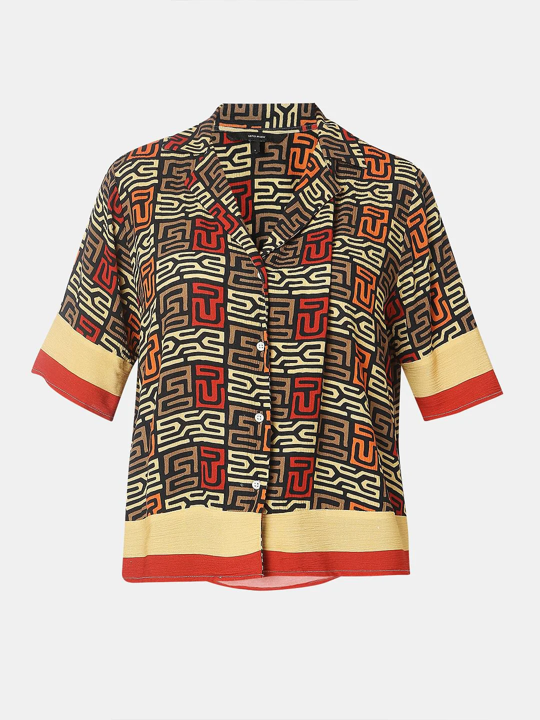 Brown Abstract Print Shirt - Image 7