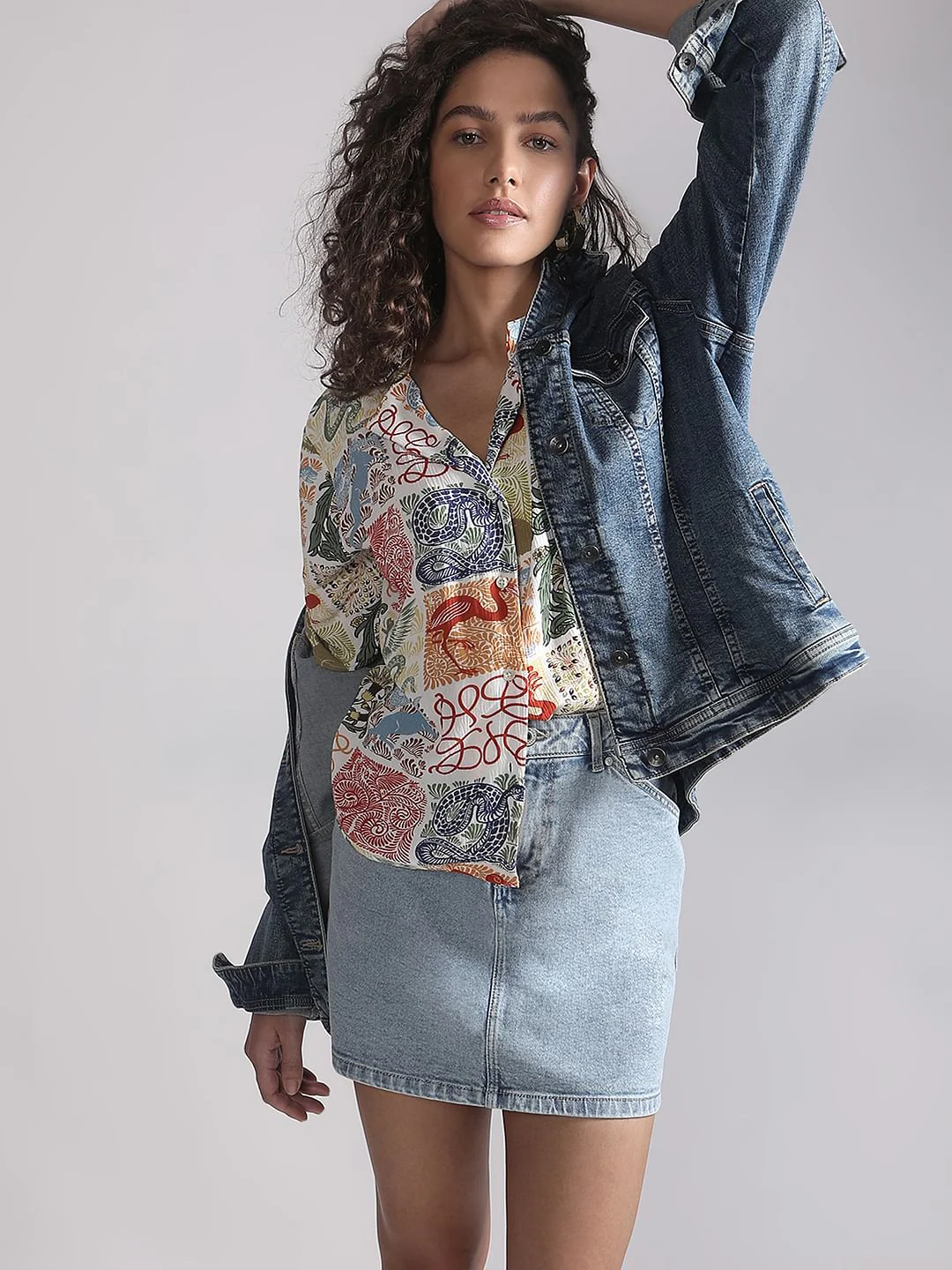Green Abstract Print Shirt
