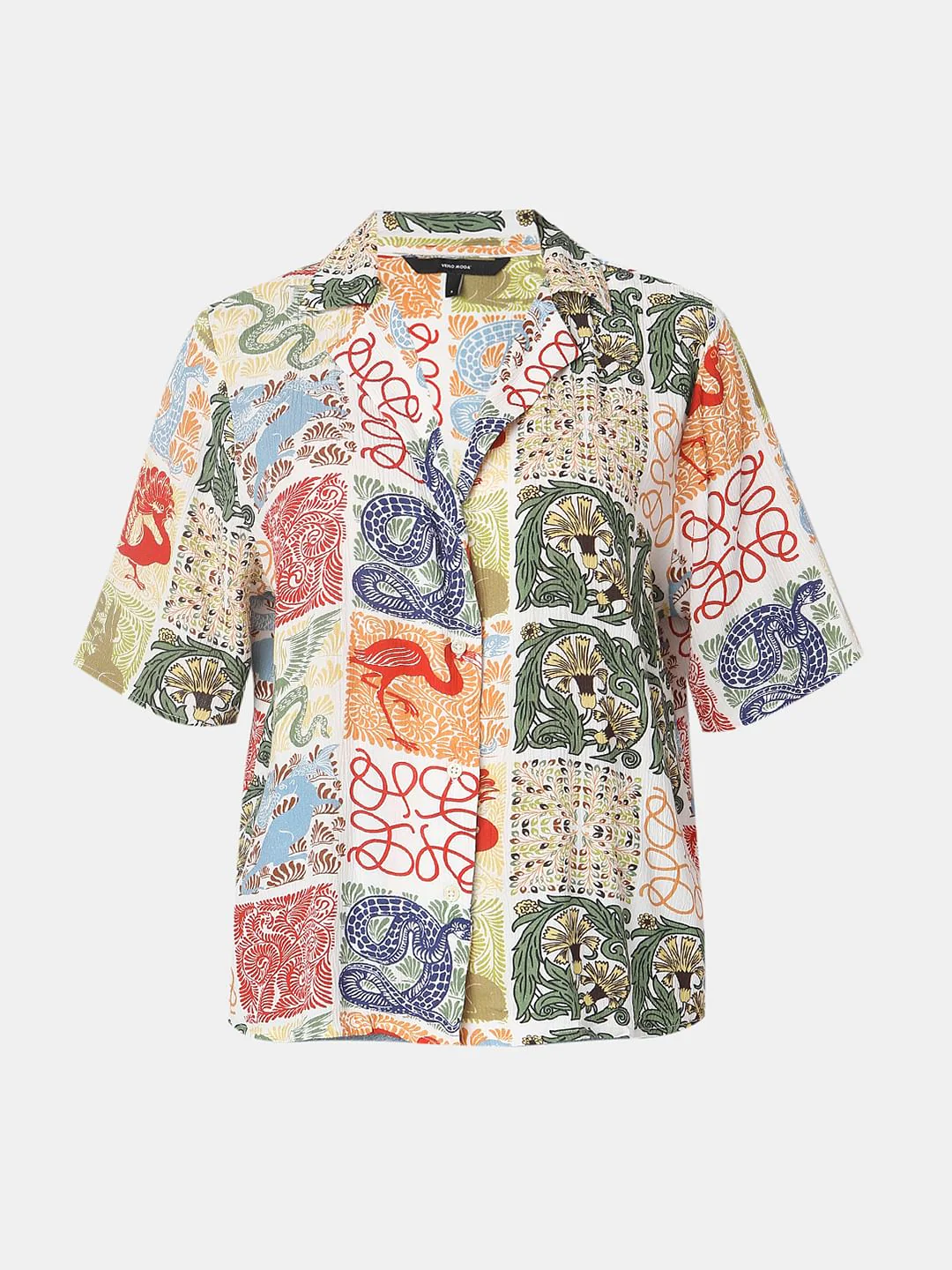 Green Abstract Print Shirt - Image 7