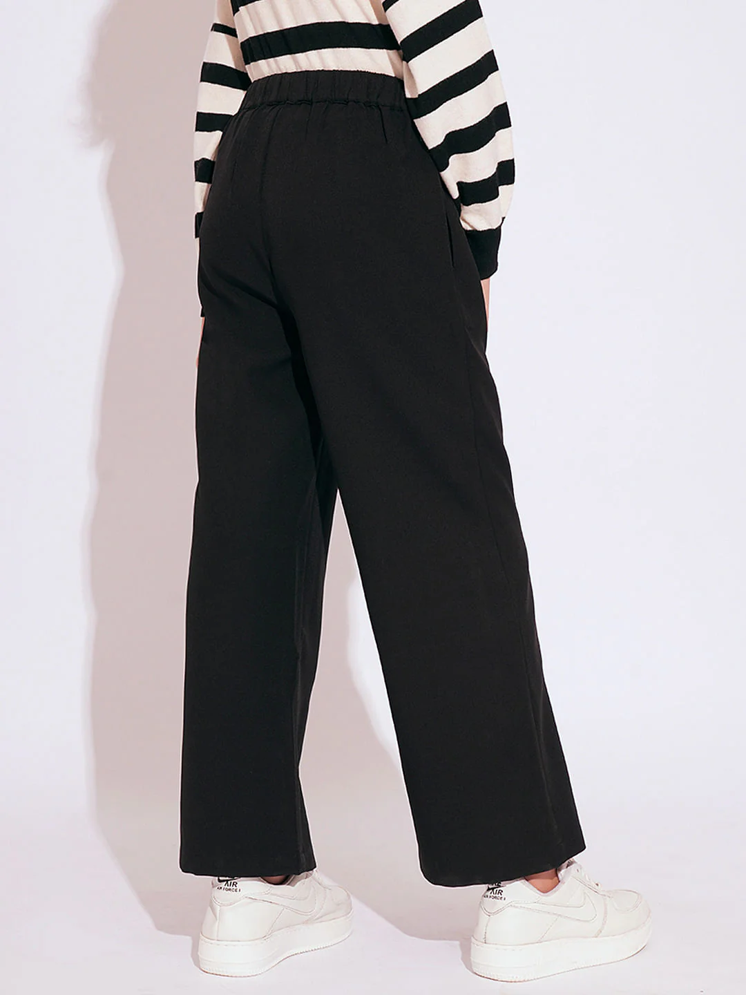 Girls Black Button Detail Pants - Image 3