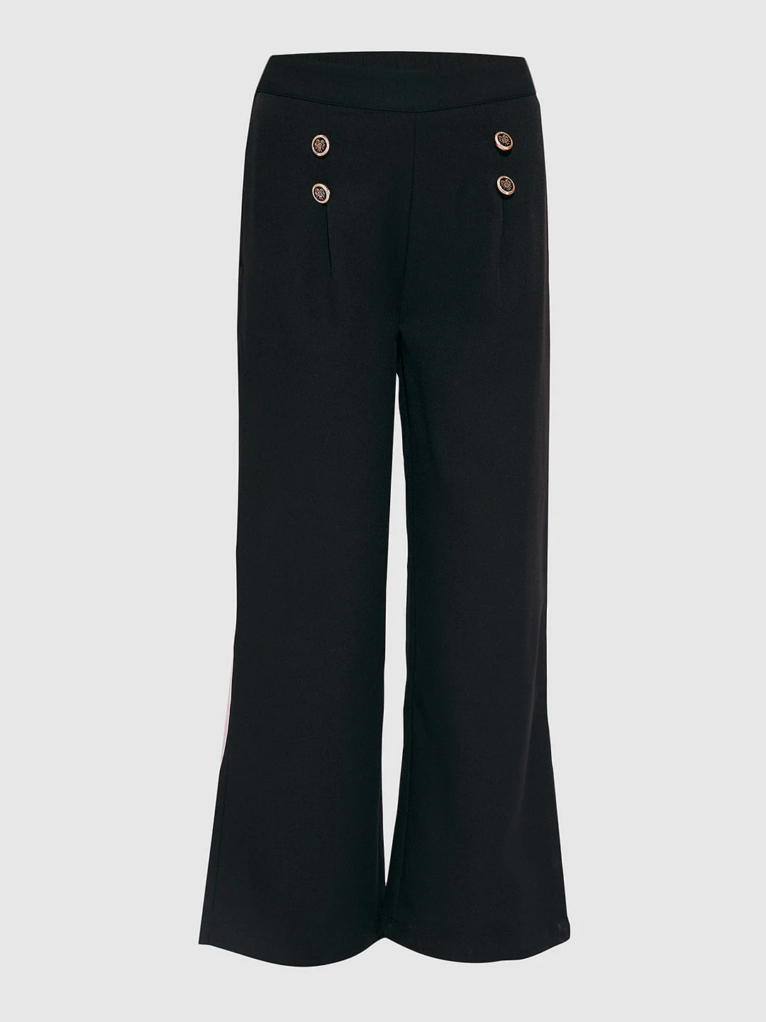 Girls Black Button Detail Pants - Image 5
