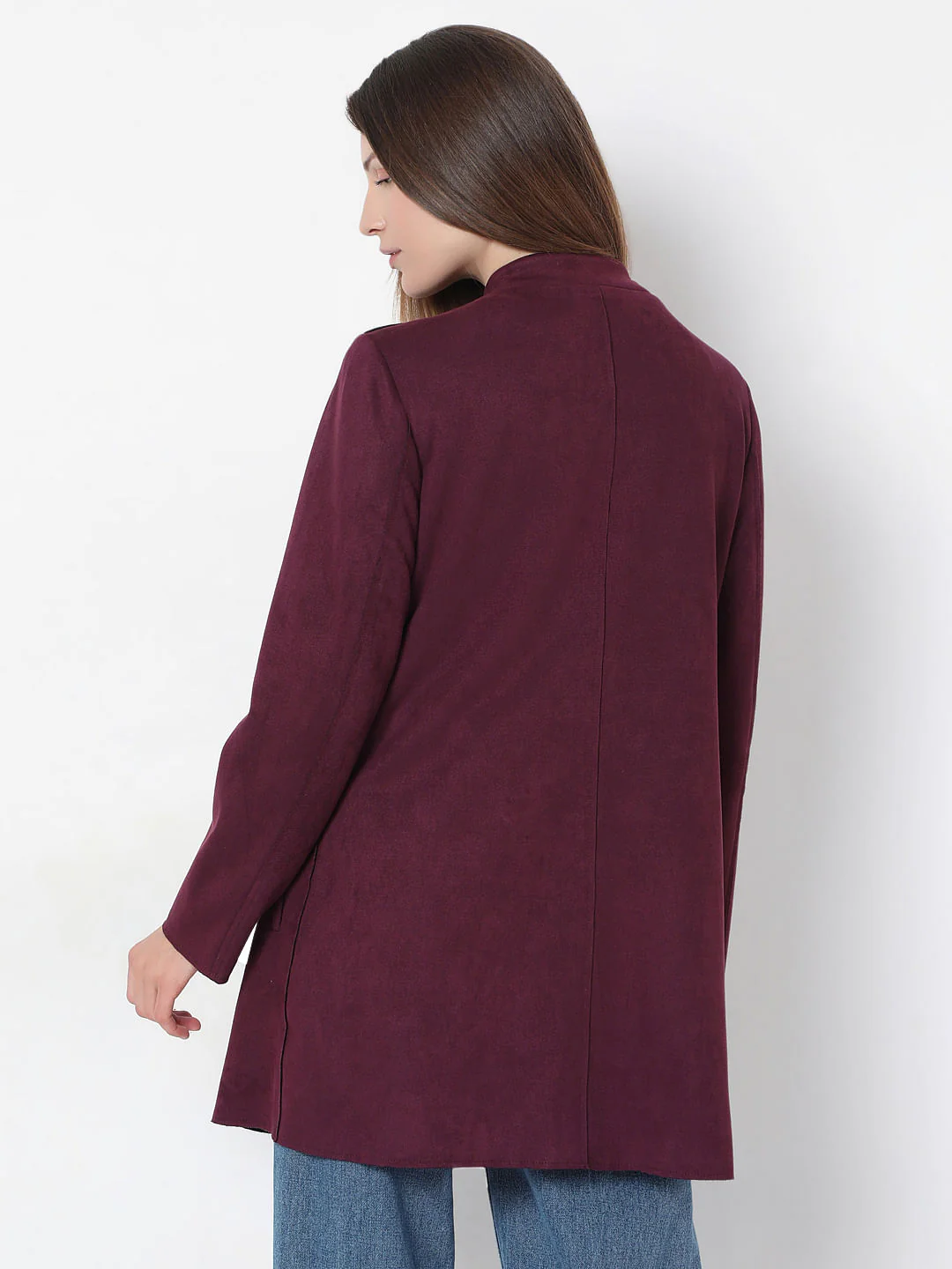 Purple Suede Long Coat - Image 4
