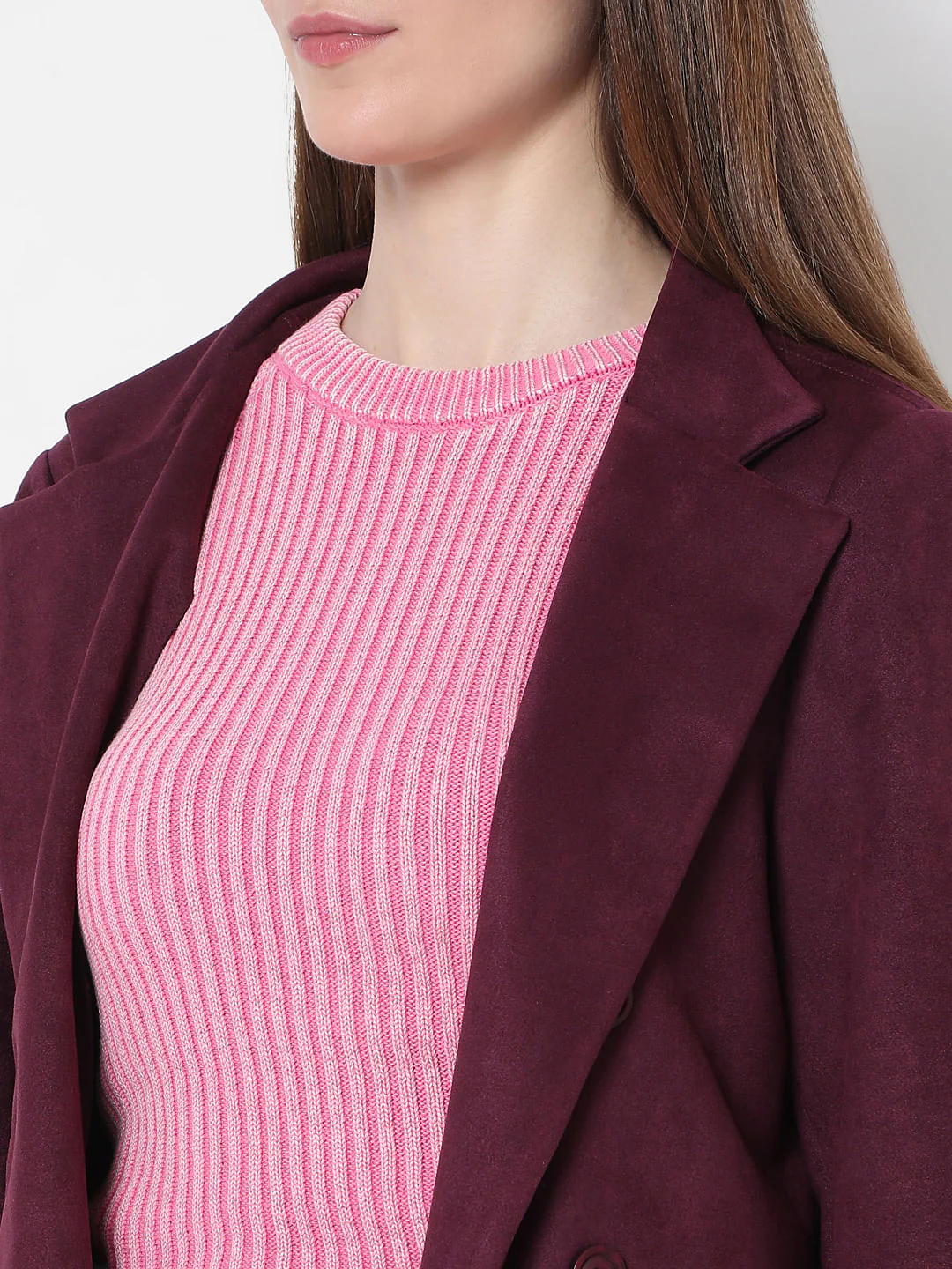 Purple Suede Long Coat - Image 8