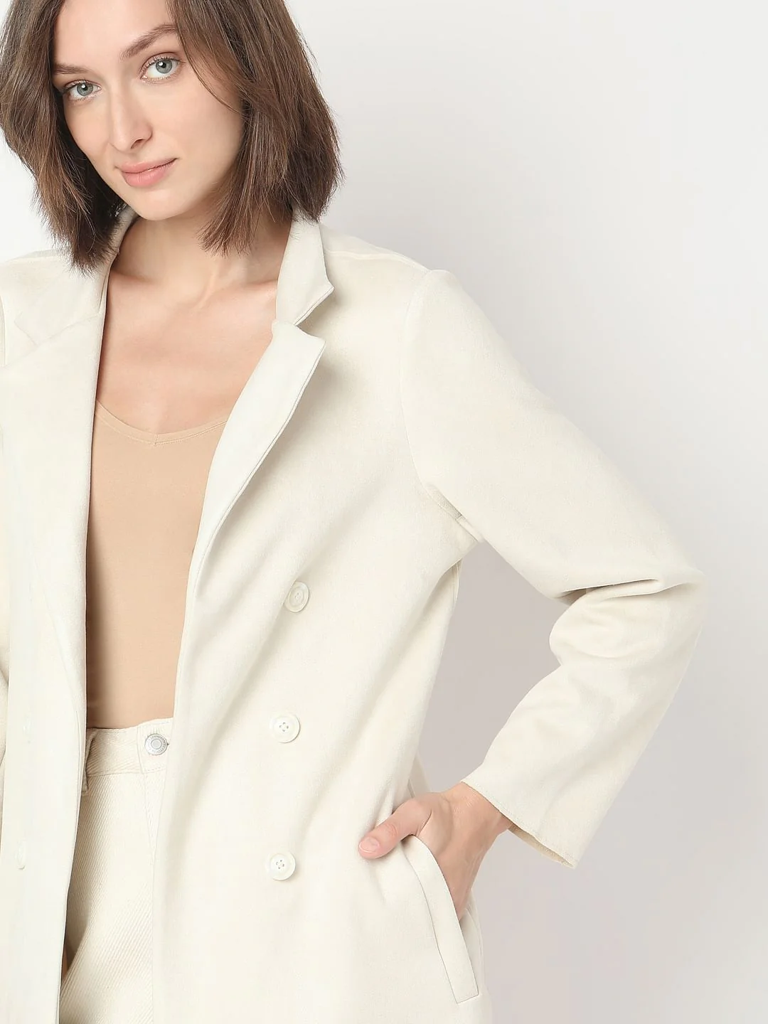 Beige Suede Jacket - Image 6