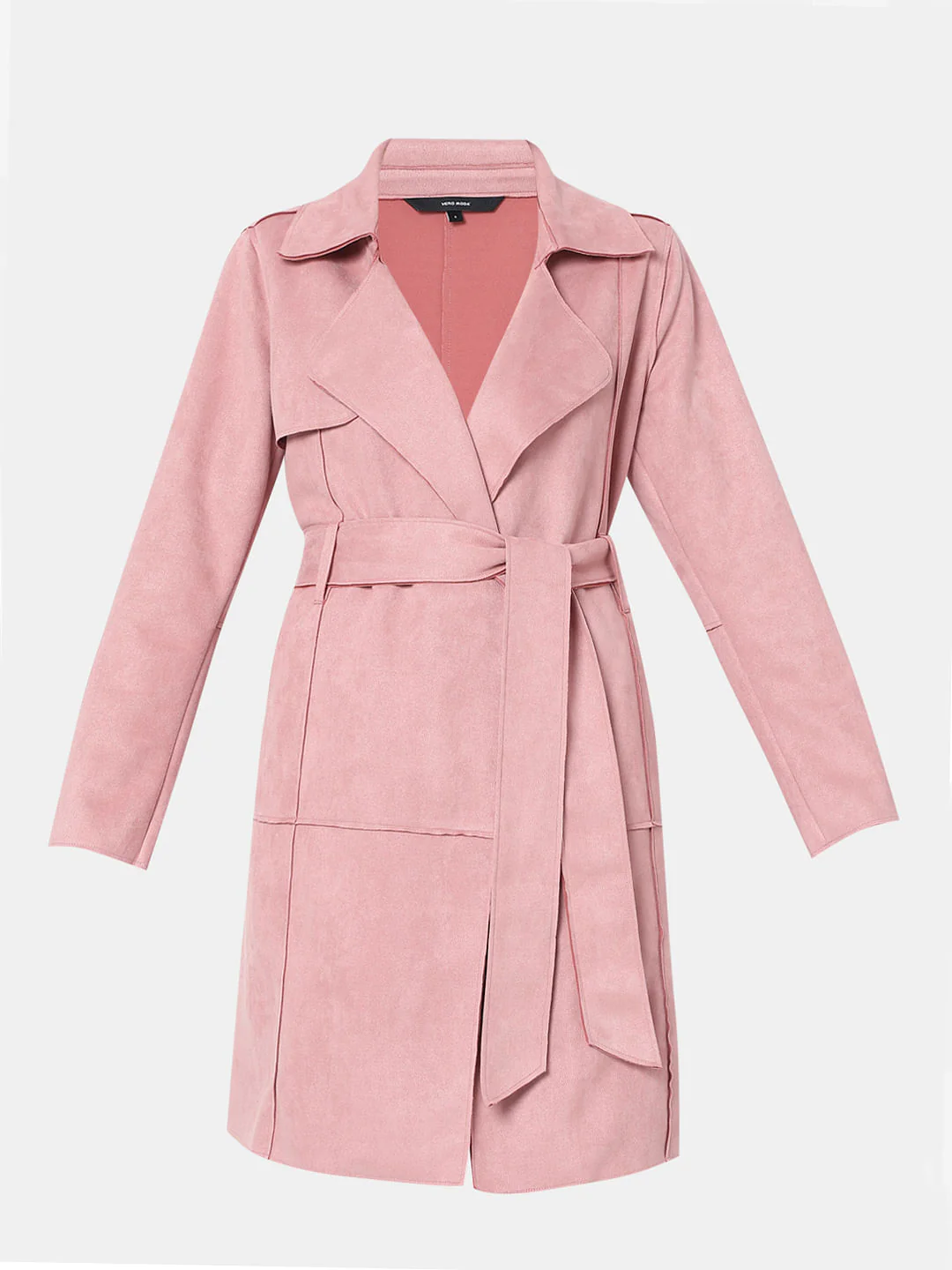 Pink Suede Long Coat - Image 7