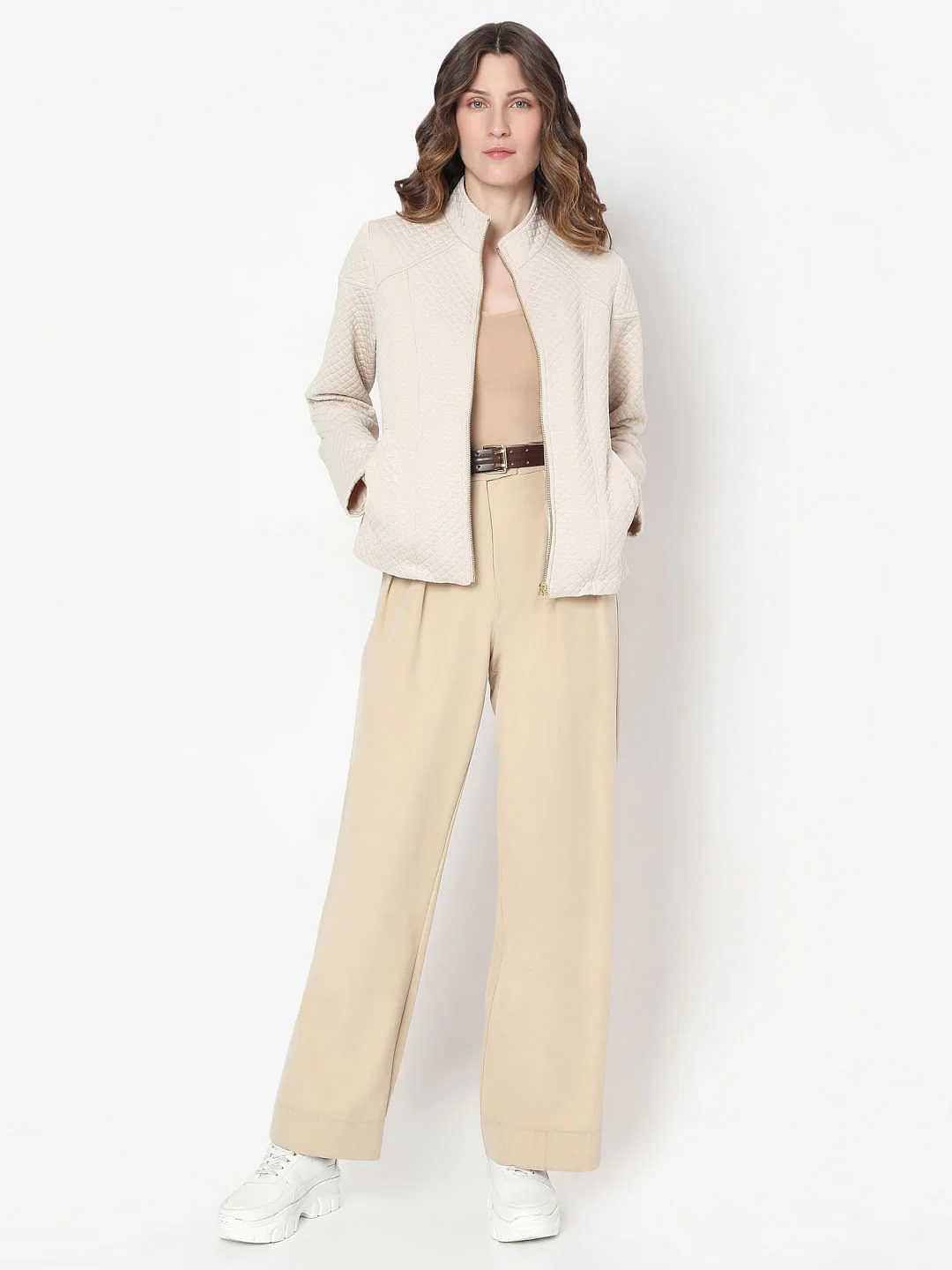Beige Quilted Jacket - Image 5