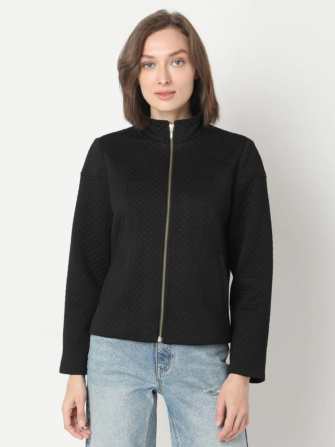 Black Quilted Jacket - Image 2