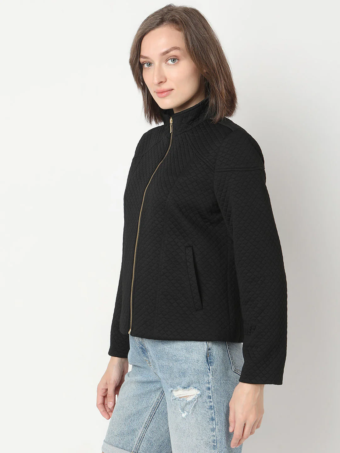 Black Quilted Jacket - Image 3