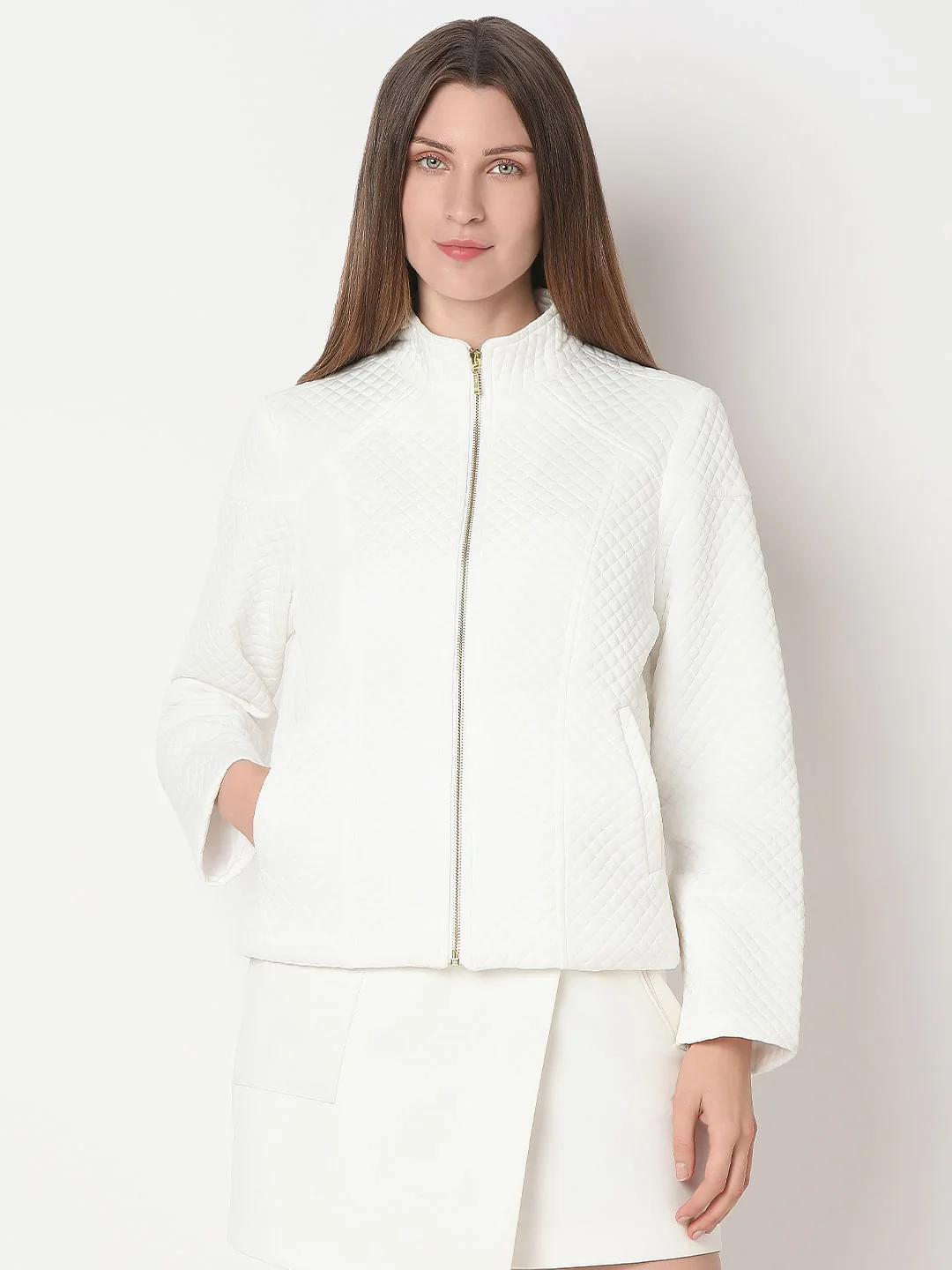 White Quilted Jacket - Image 2