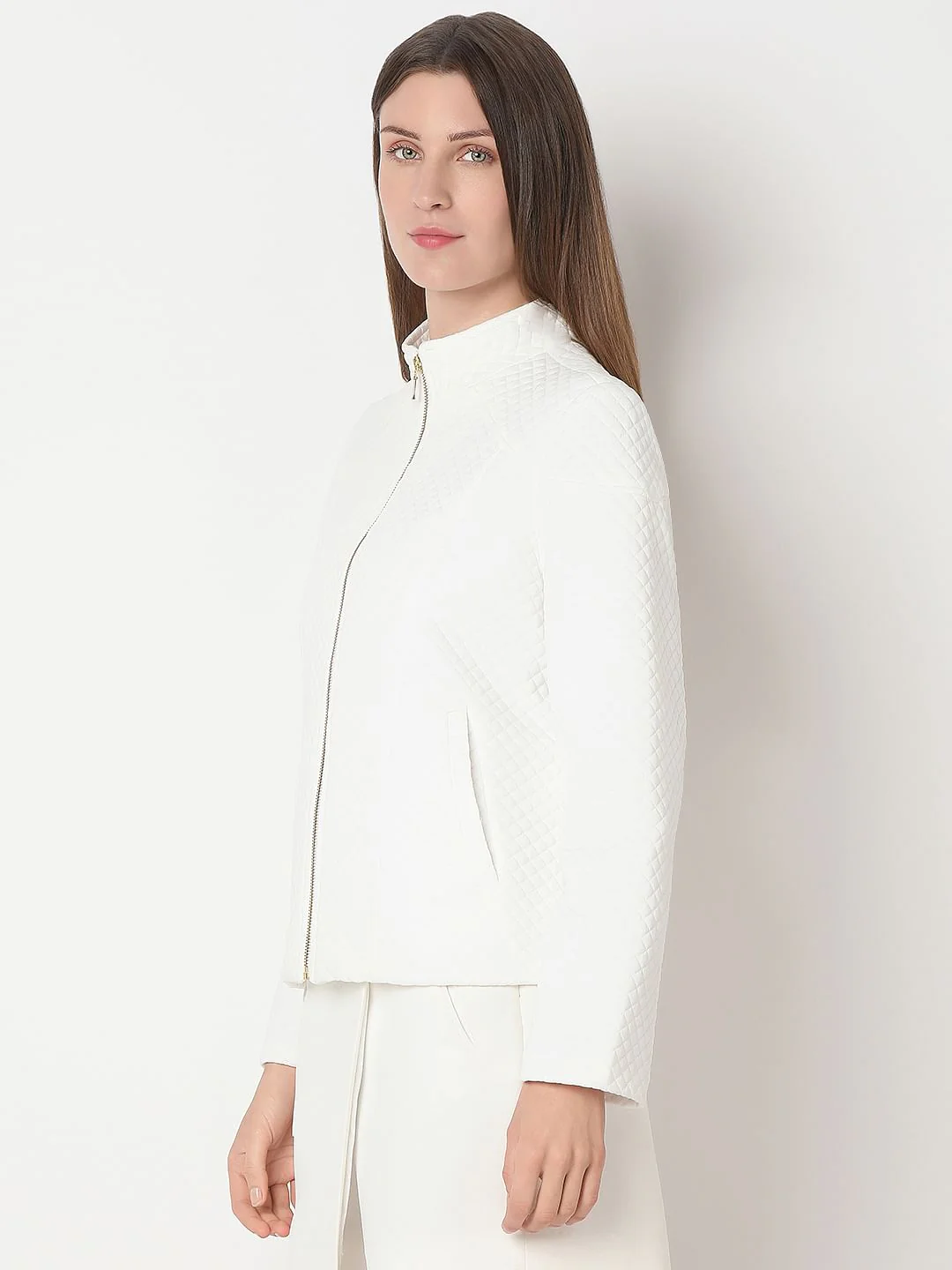 White Quilted Jacket - Image 3