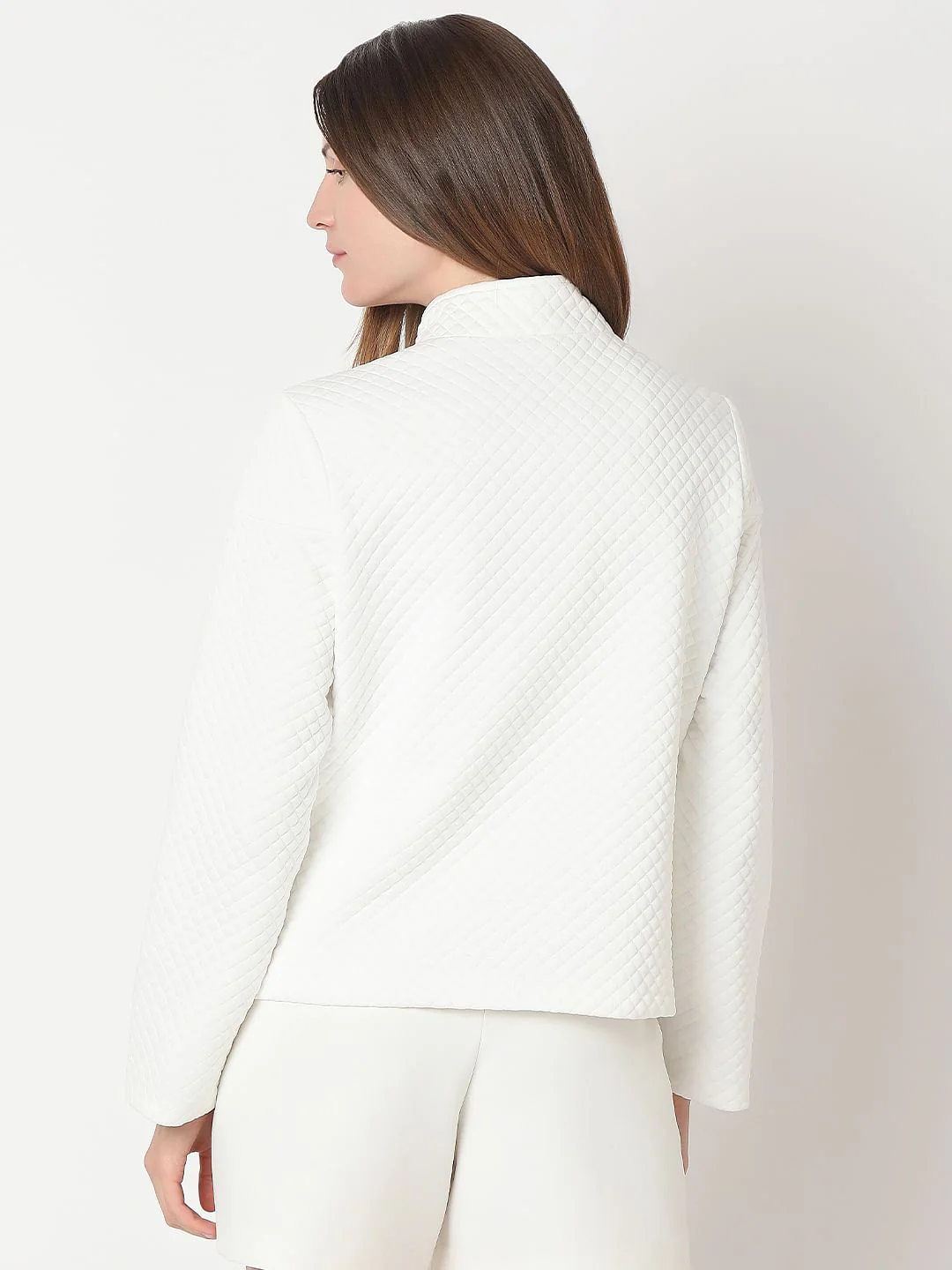 White Quilted Jacket - Image 4