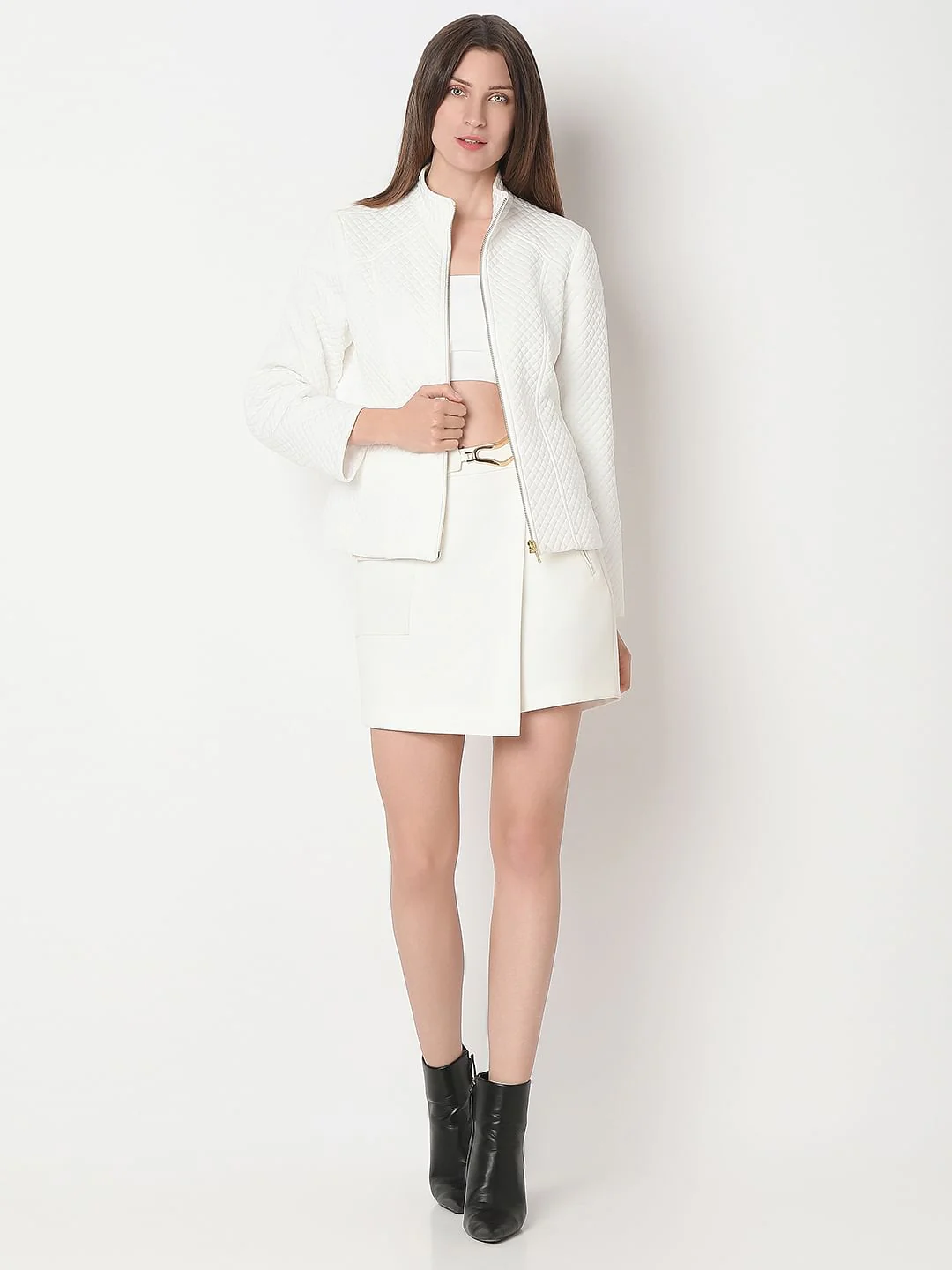 White Quilted Jacket - Image 5