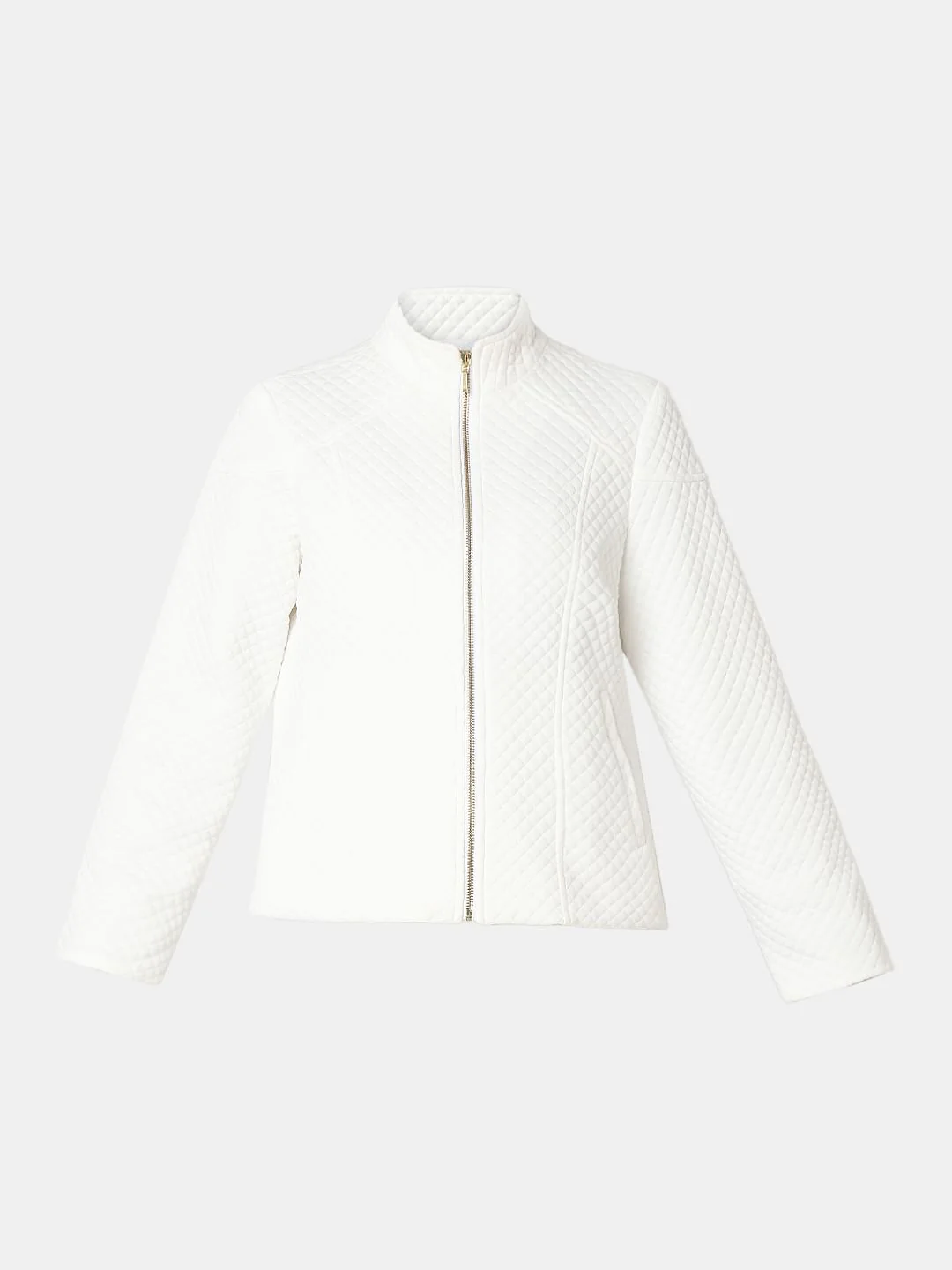 White Quilted Jacket - Image 7