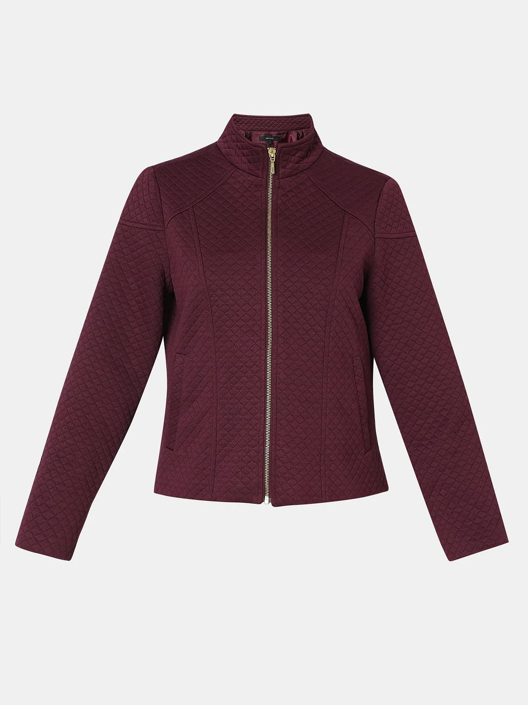 Maroon Quilted Jacket - Image 7