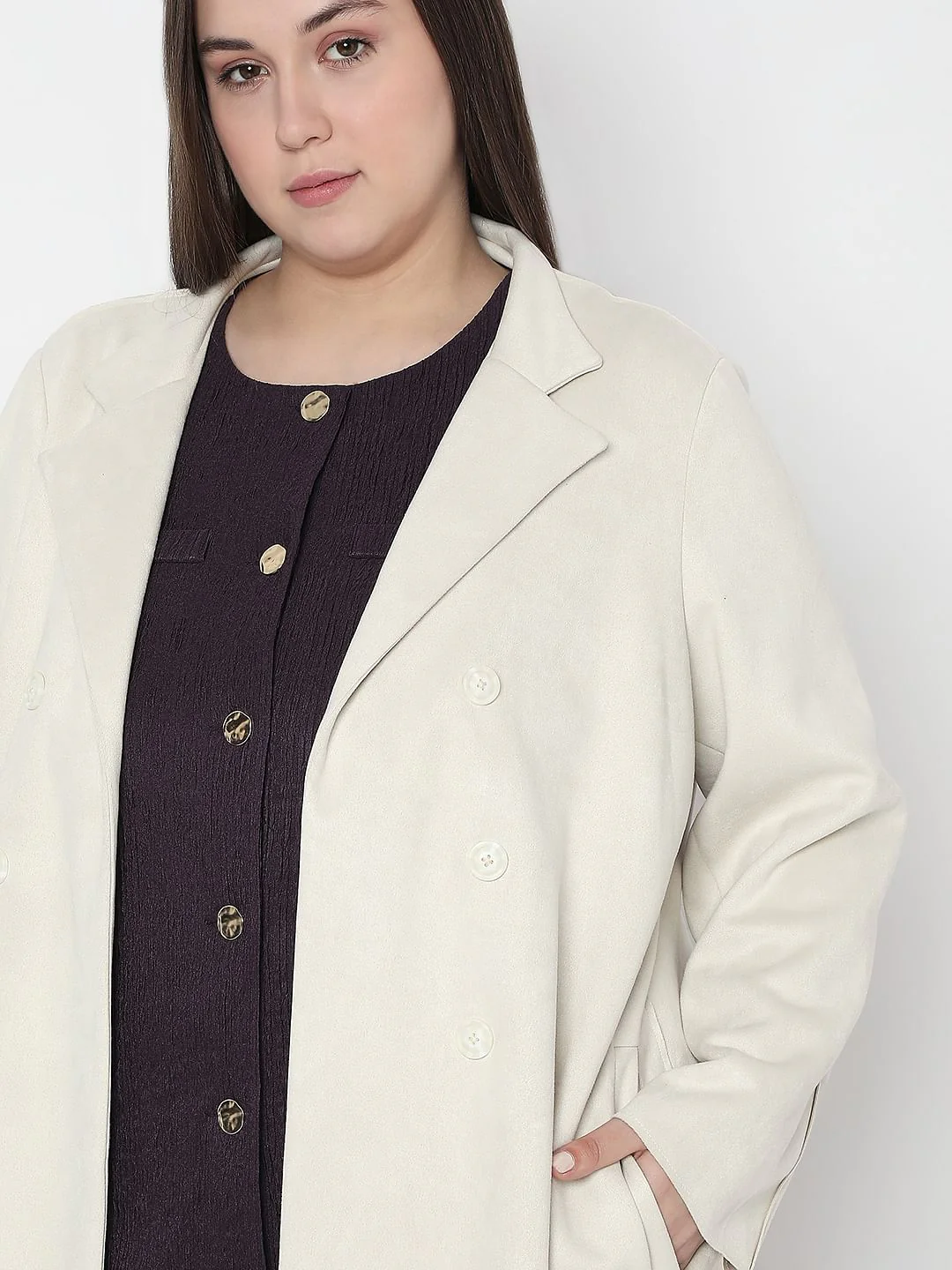 Curve Off-White Suede Jacket - Image 6