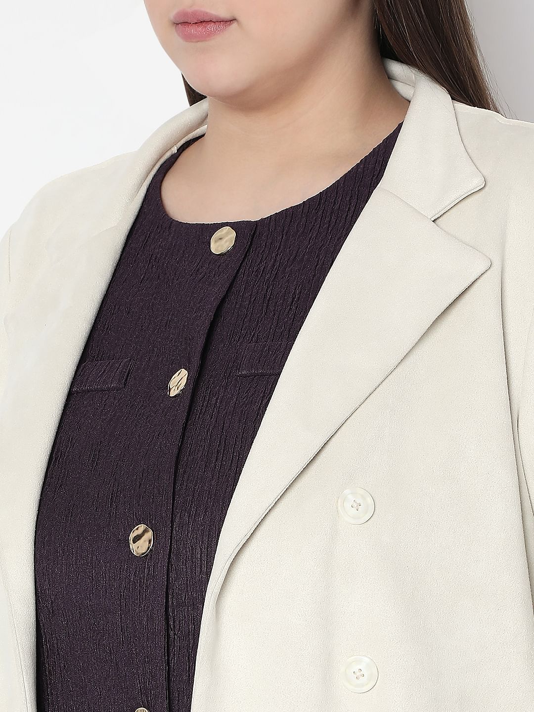 Curve Off-White Suede Jacket - Image 8