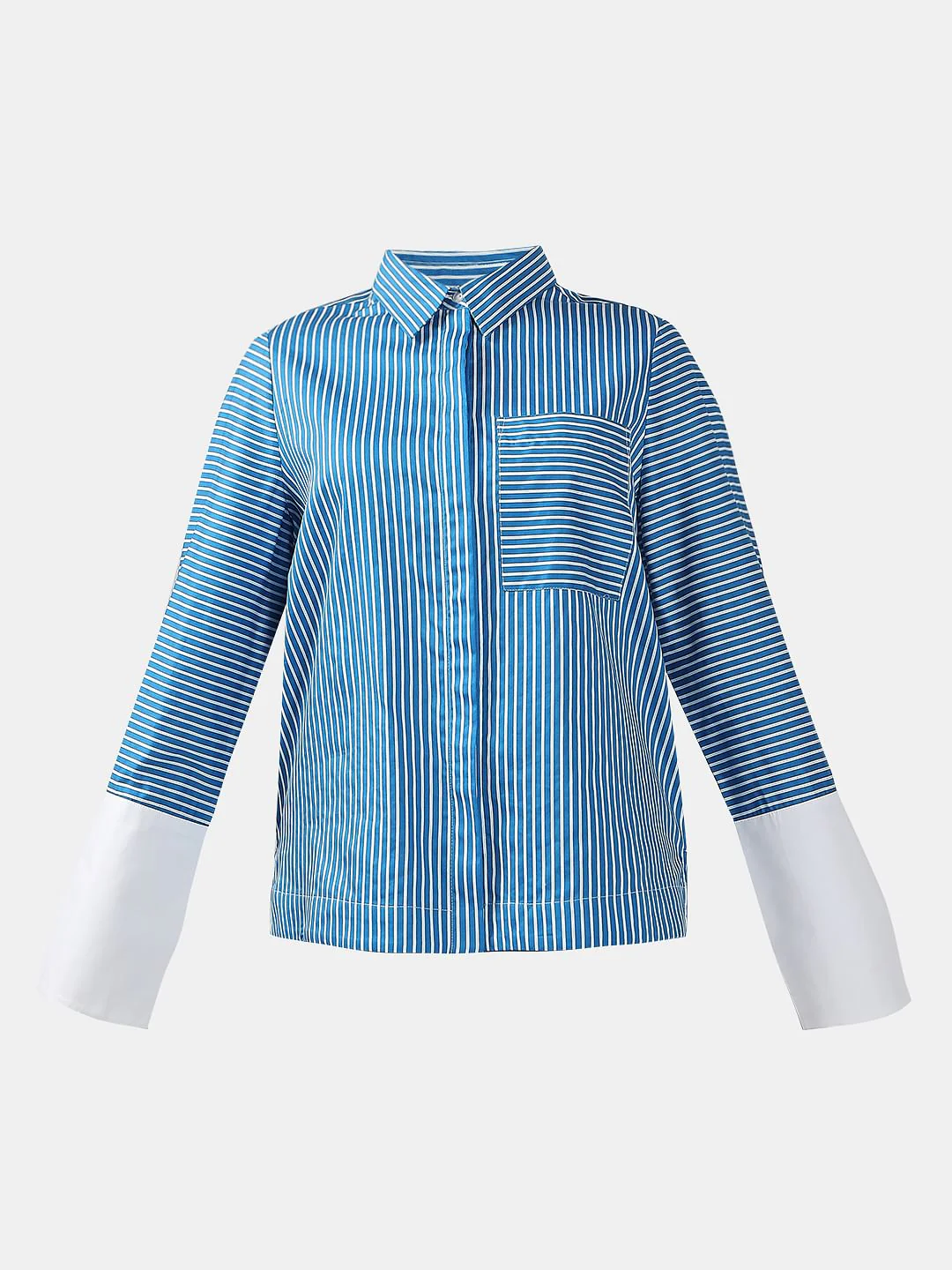 Blue Striped Cotton Shirt - Image 7