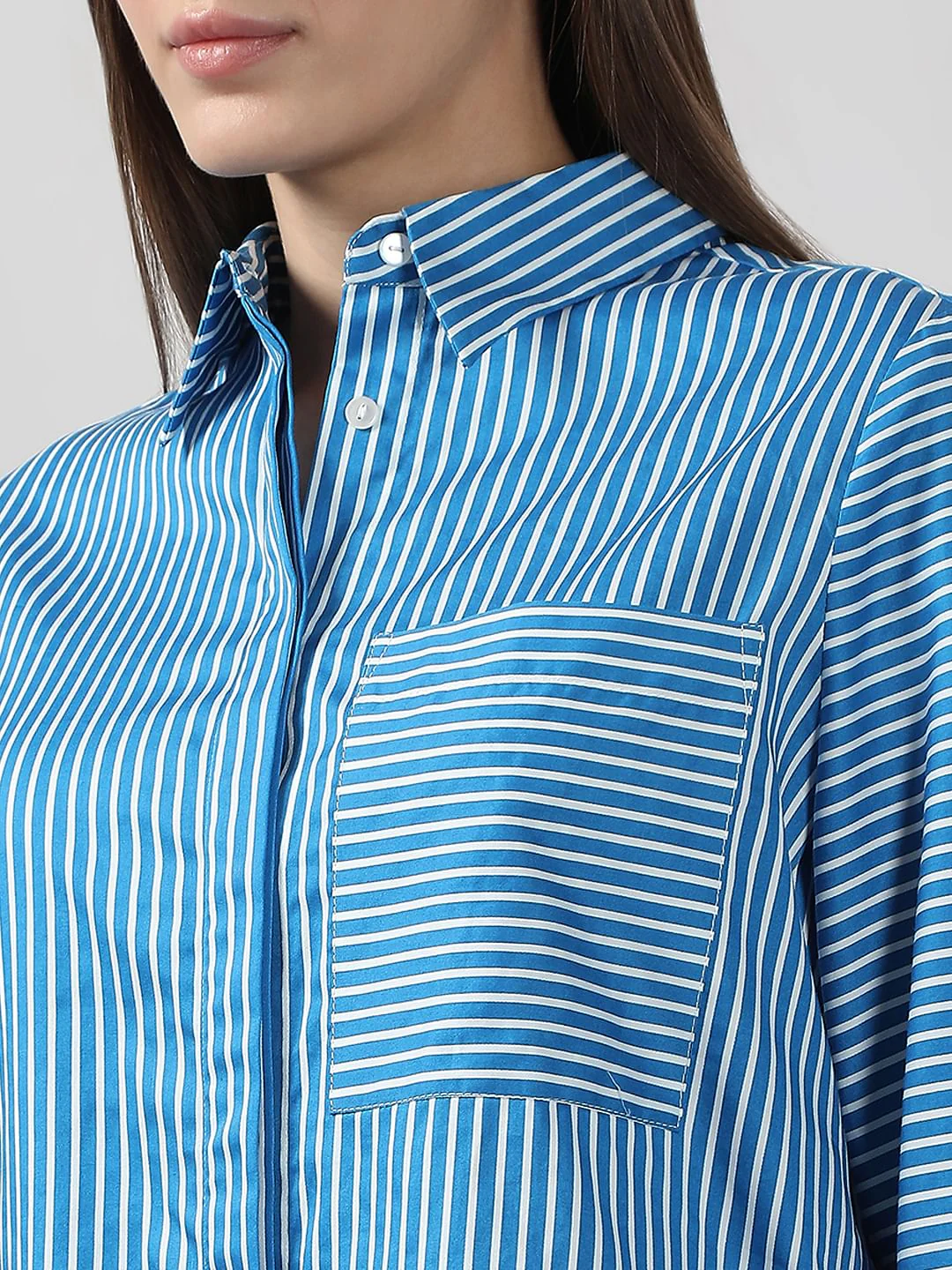 Blue Striped Cotton Shirt - Image 8