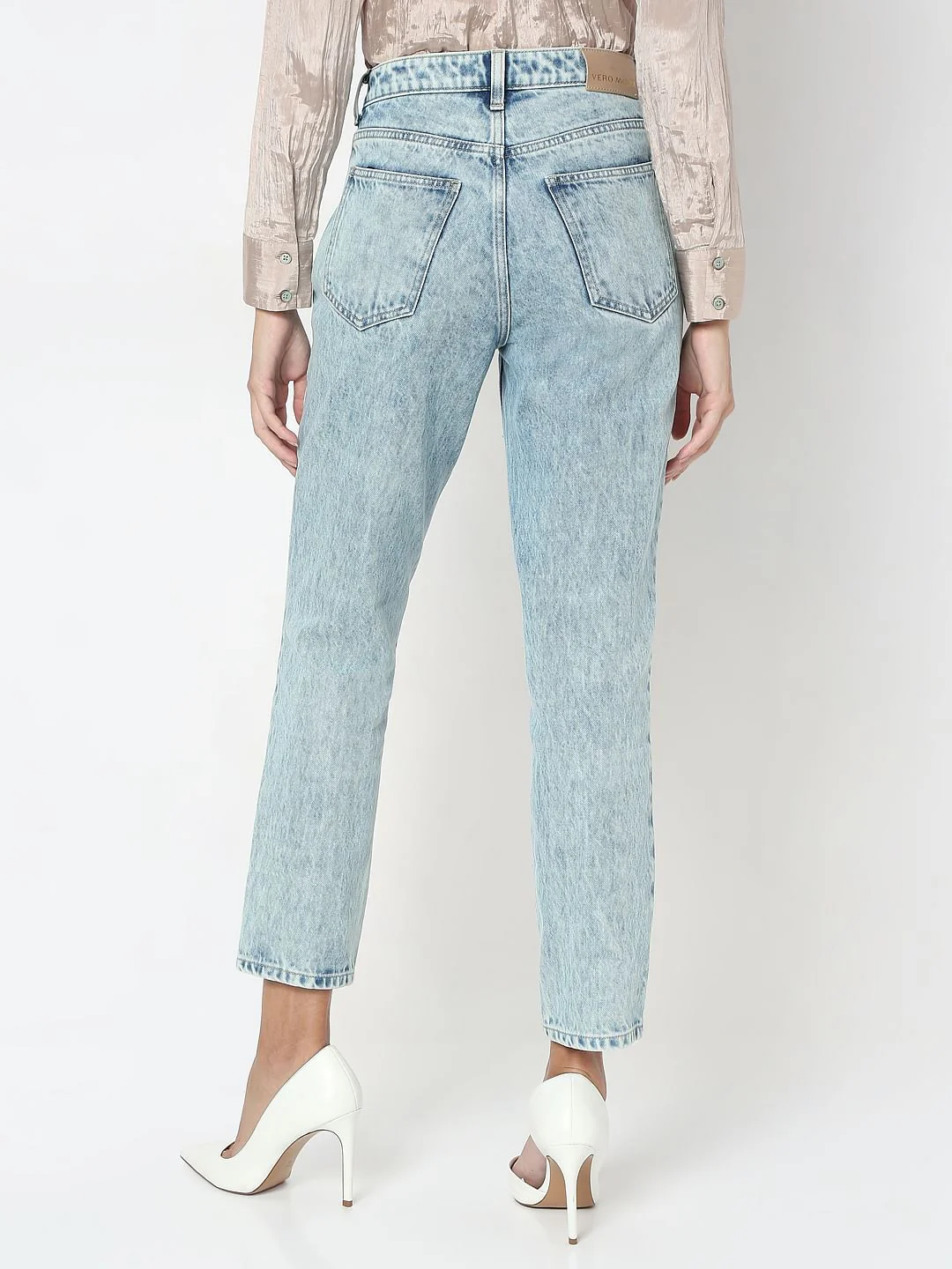 Light Blue Rhinestone Embellished Jeans - Image 4