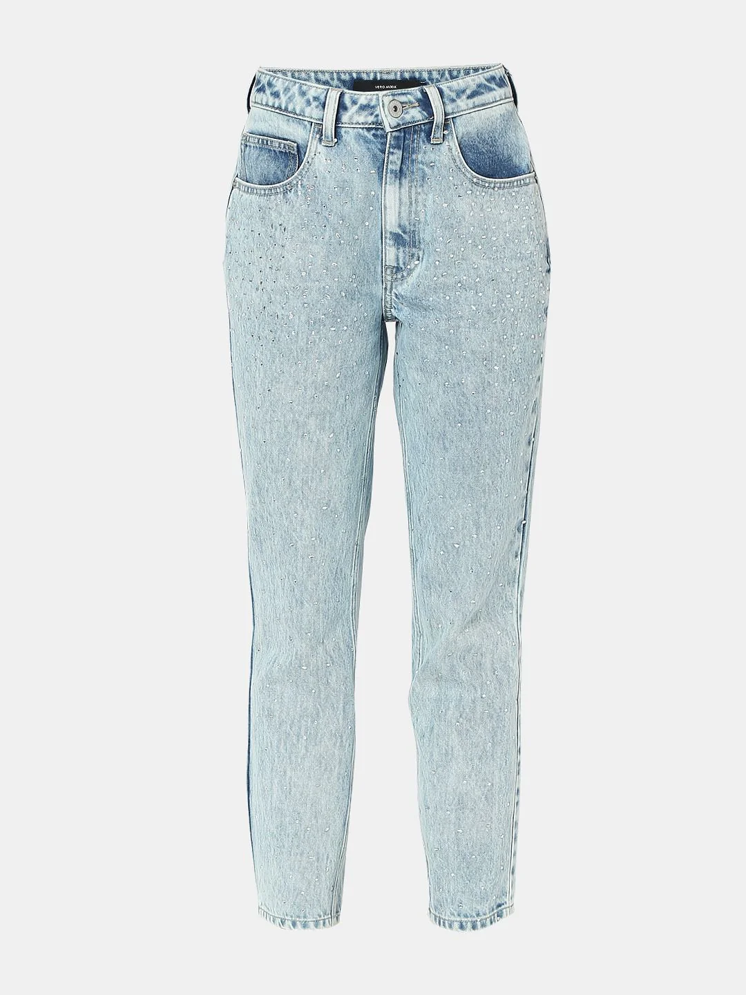 Light Blue Rhinestone Embellished Jeans - Image 7
